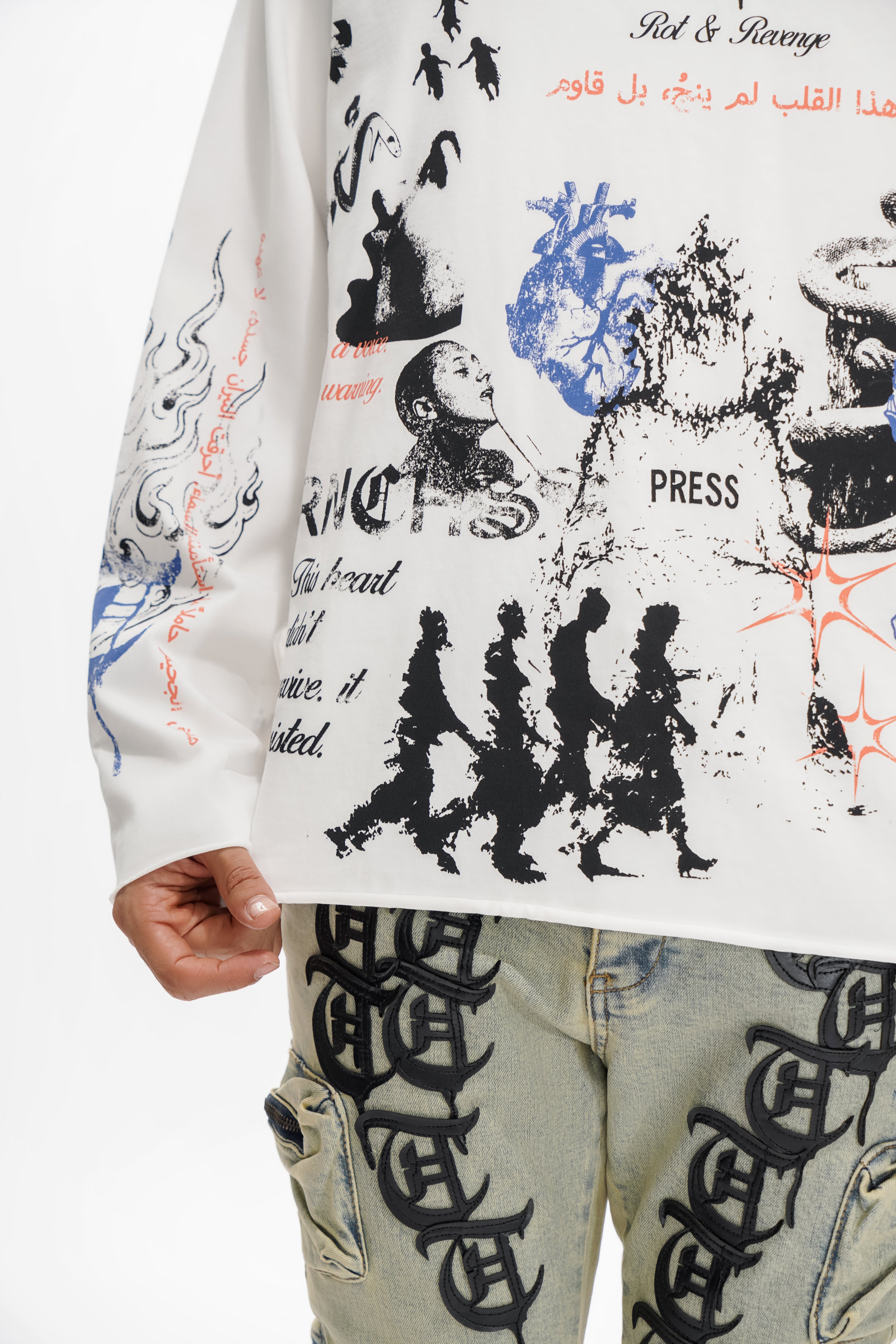 FIELD NOTES Weißes Langarmshirt