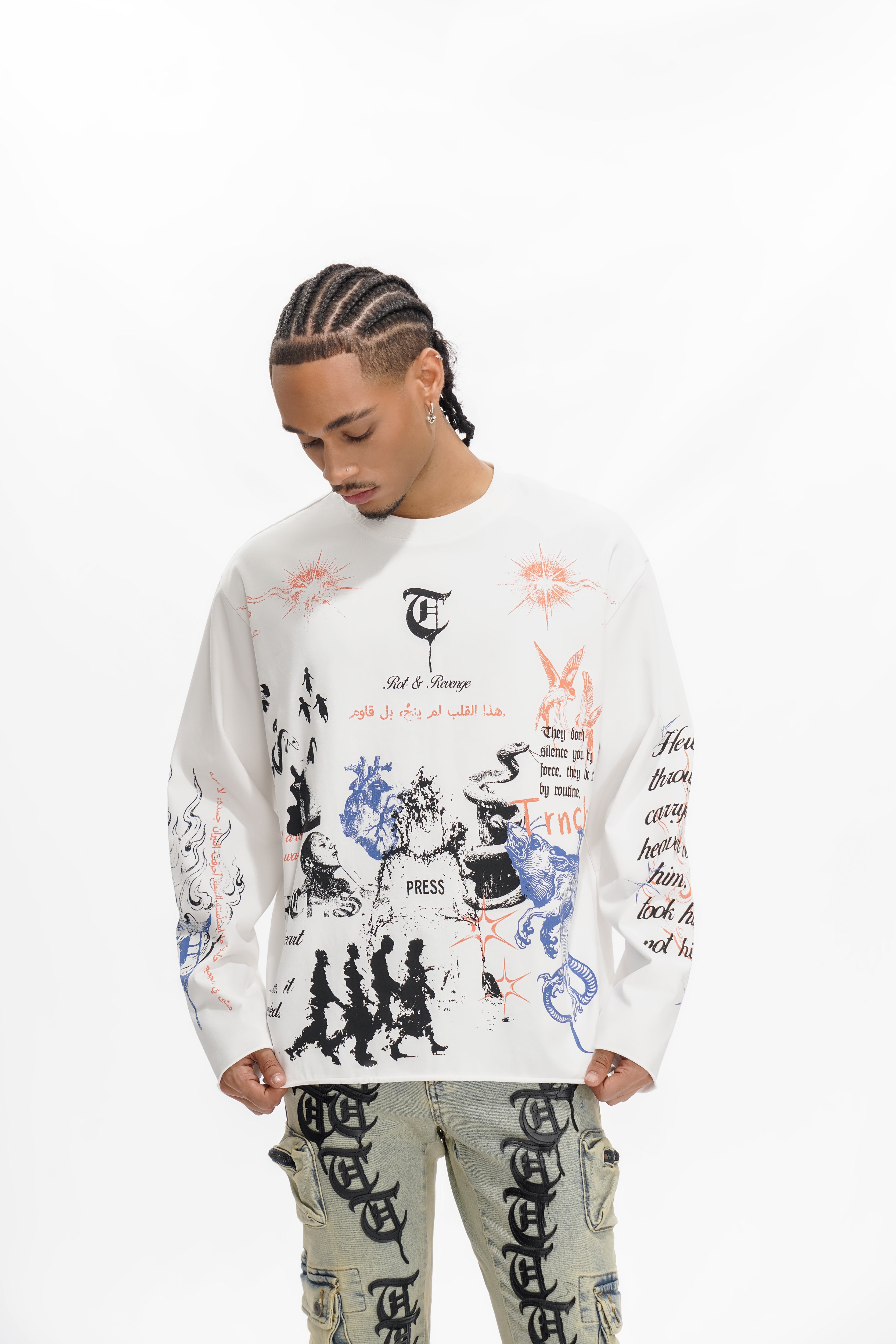 FIELD NOTES Weißes Langarmshirt