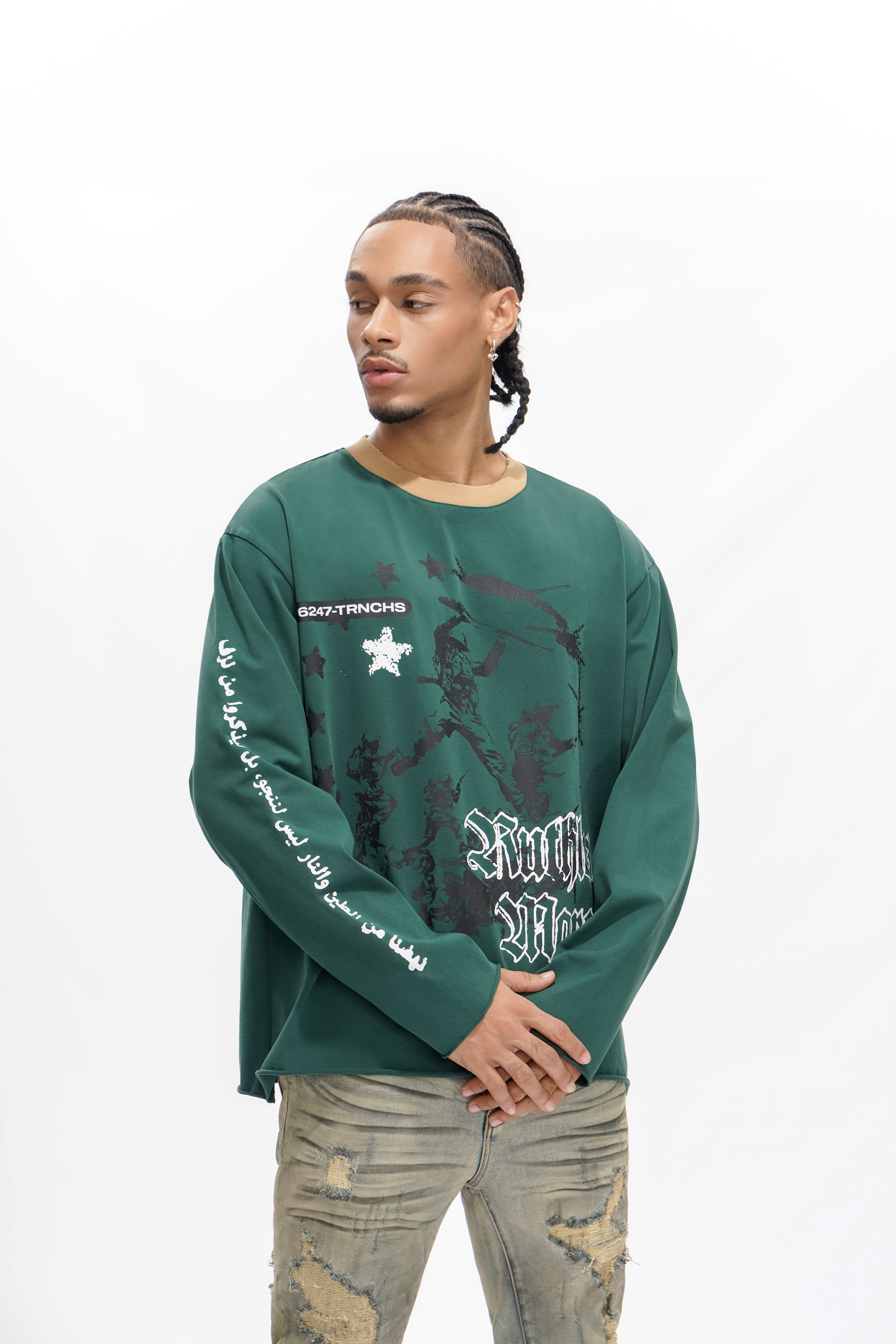 Ruthless T-shirt vert foncé à manches longues