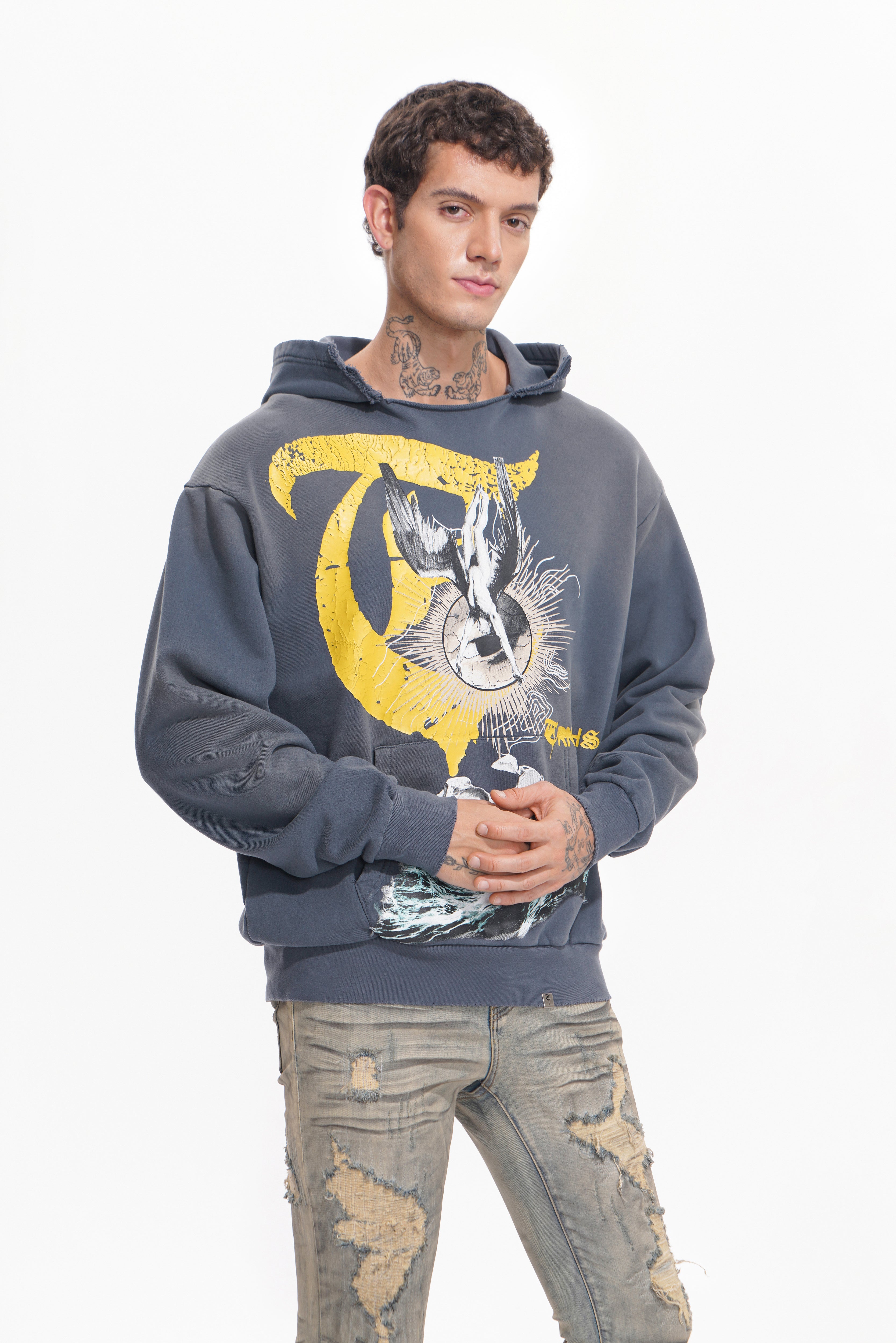 WEIGHT OF WINGS Marineblauer Hoodie