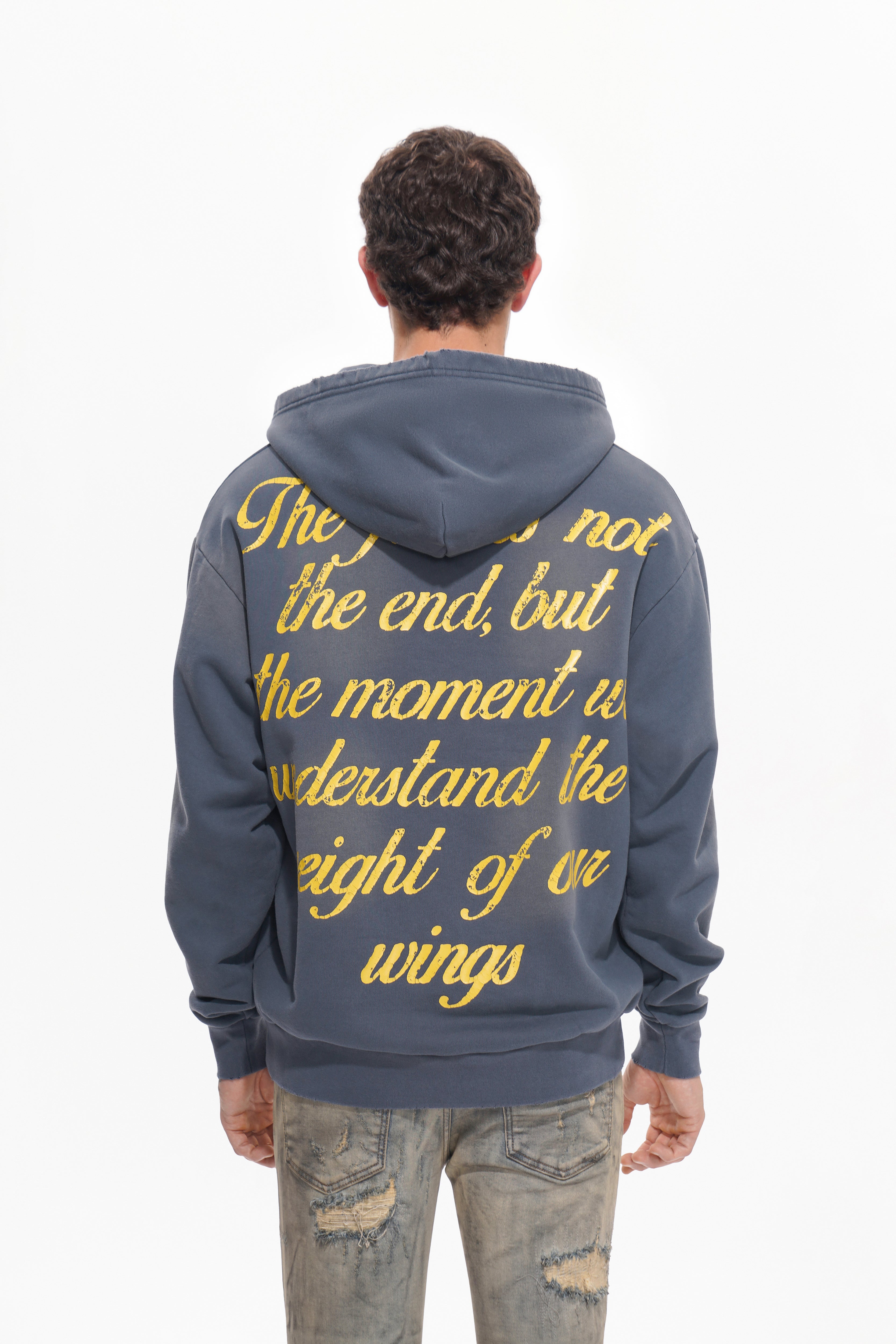 WEIGHT OF WINGS Marineblauer Hoodie