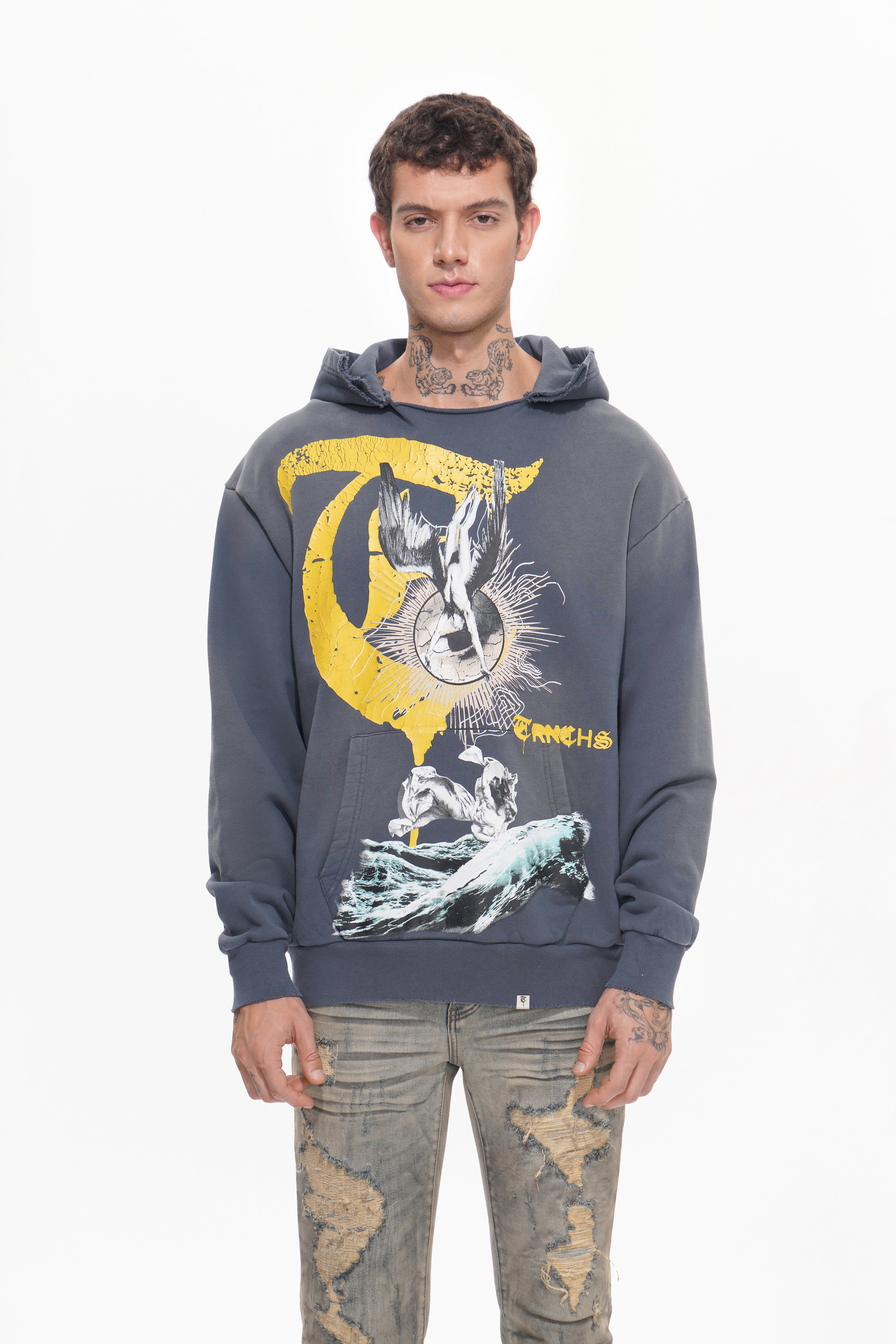 WEIGHT OF WINGS Marineblauer Hoodie
