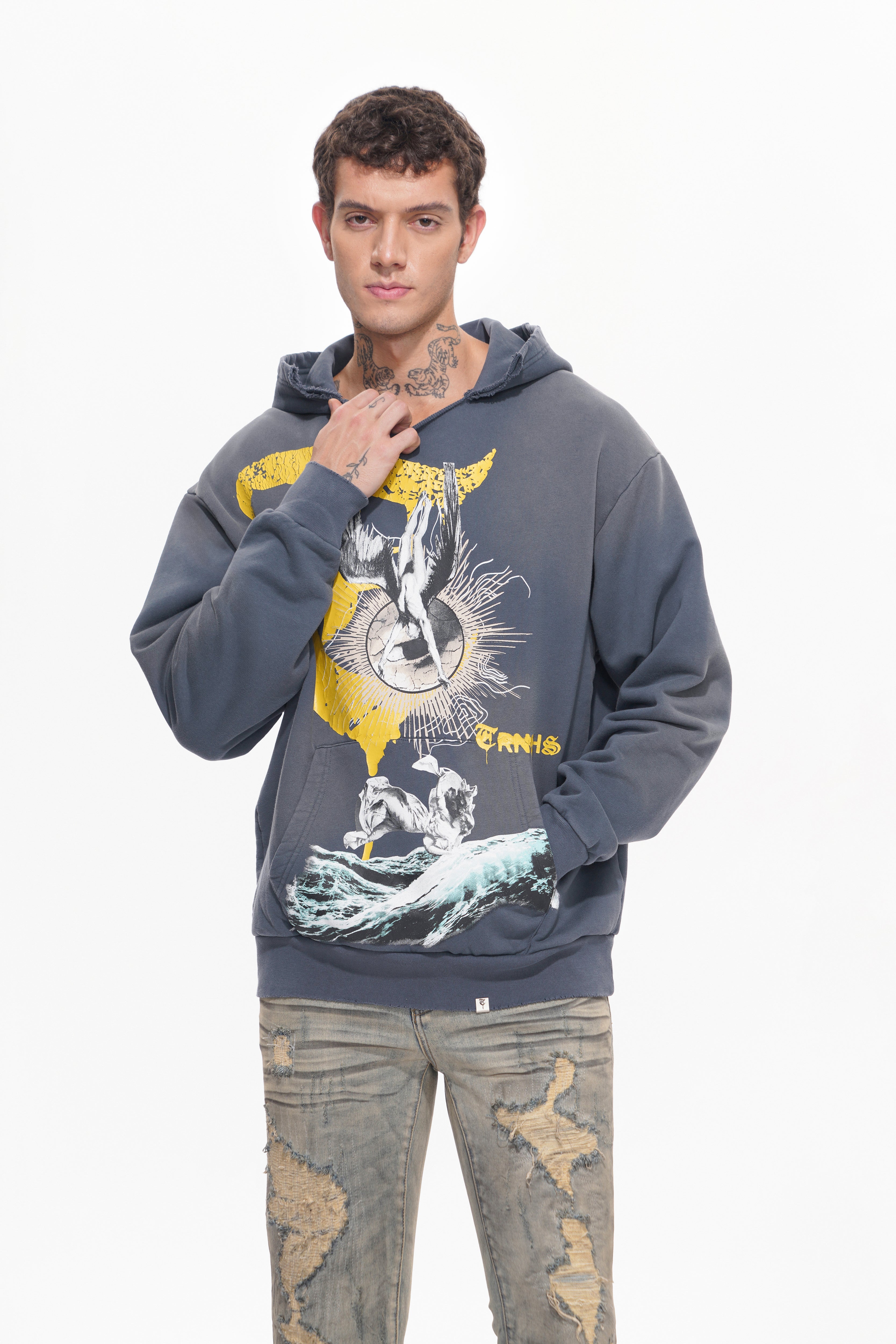 WEIGHT OF WINGS Marineblauer Hoodie