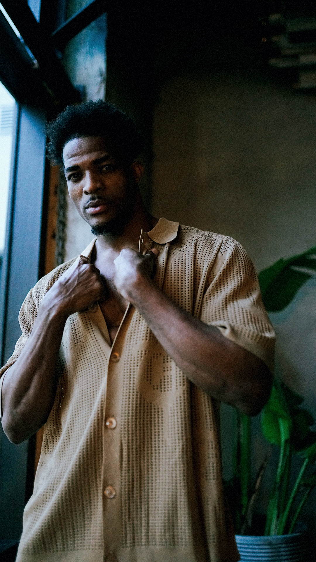"BAHR" Khaki Button Up