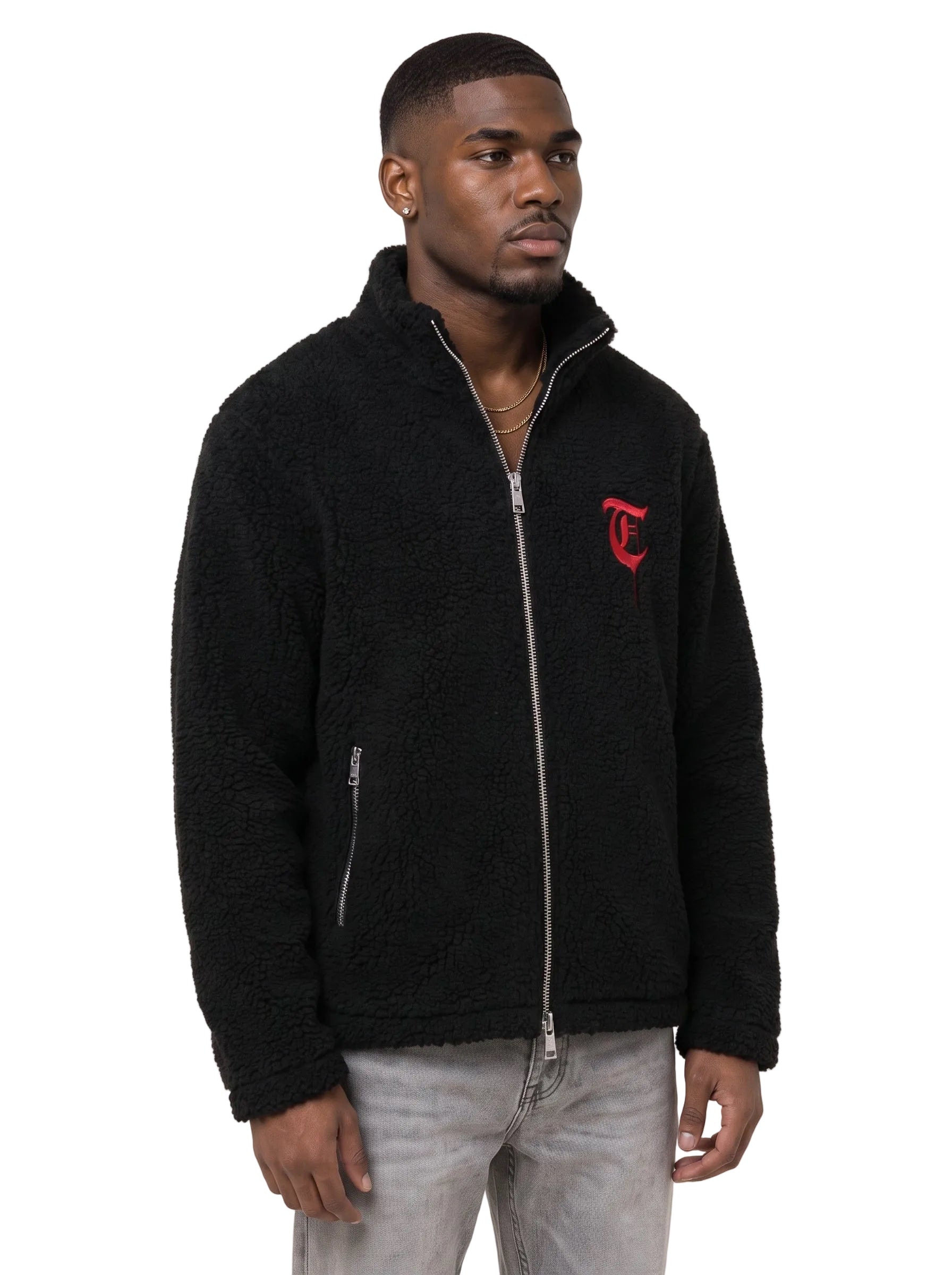 PULL EN LAINE Pull noir/rouge