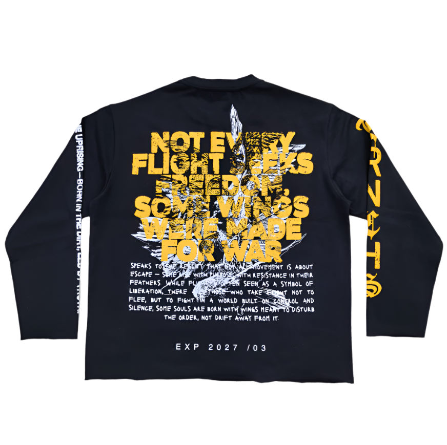 WINGS FOR WAR Black Long Sleeve