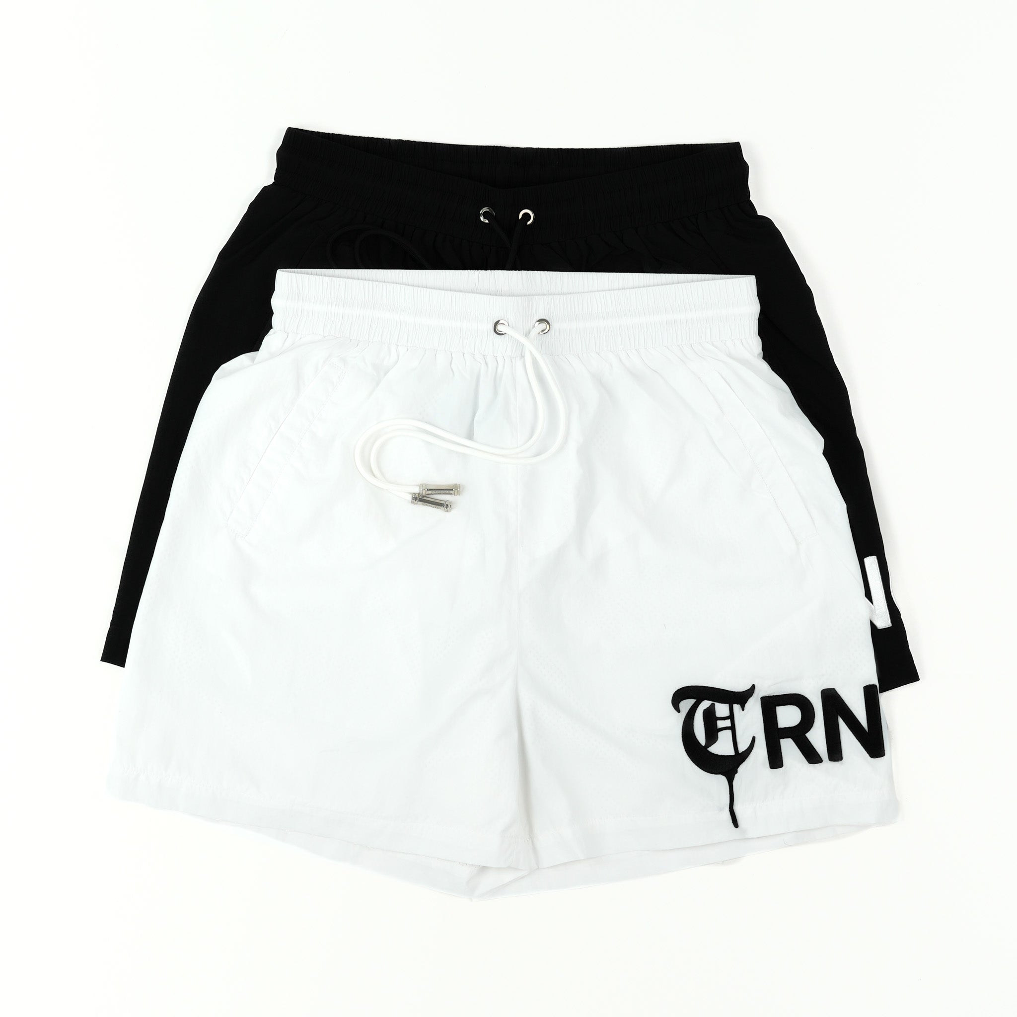 Stitched Nylon Black Shorts