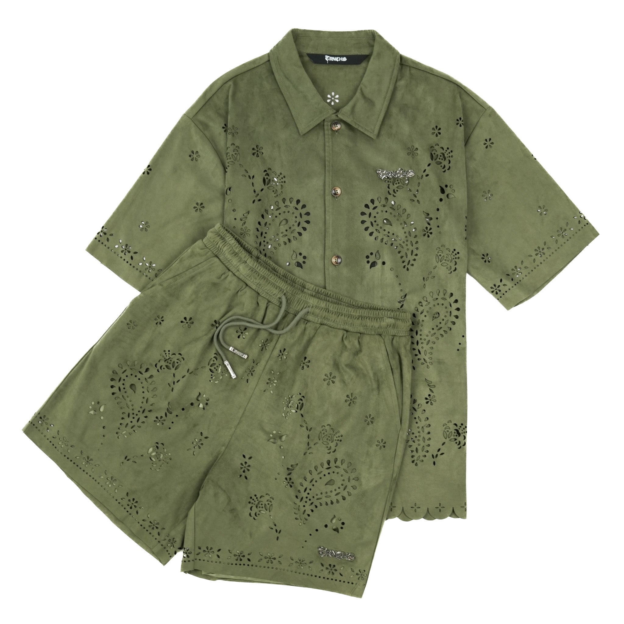 "EISABA" Olive Button Up