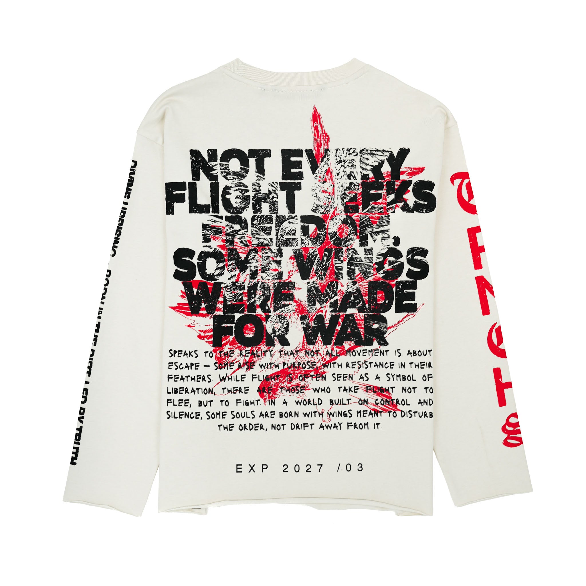 WINGS FOR WAR Weißes Langarmshirt