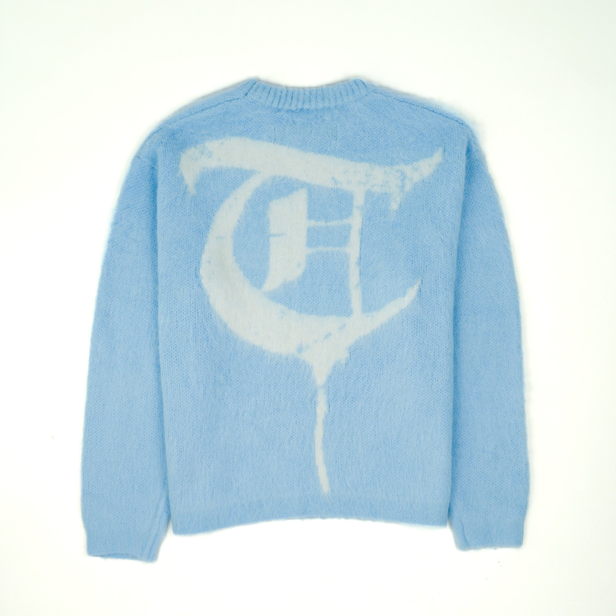 MOHAIR SWEATER Baby Blue / White