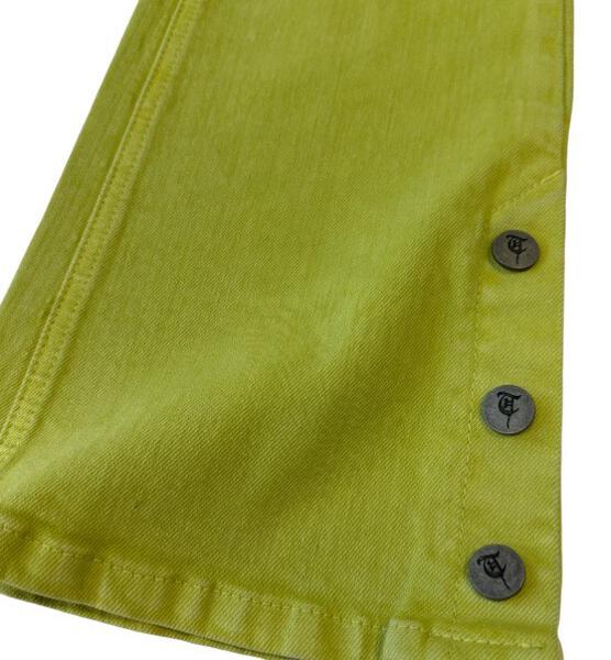 Sale "BUTTON FLY" Green Stacked Jeans