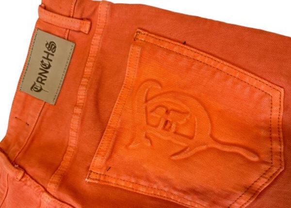 Sale "BUTTON FLY" Orange Stacked Jeans