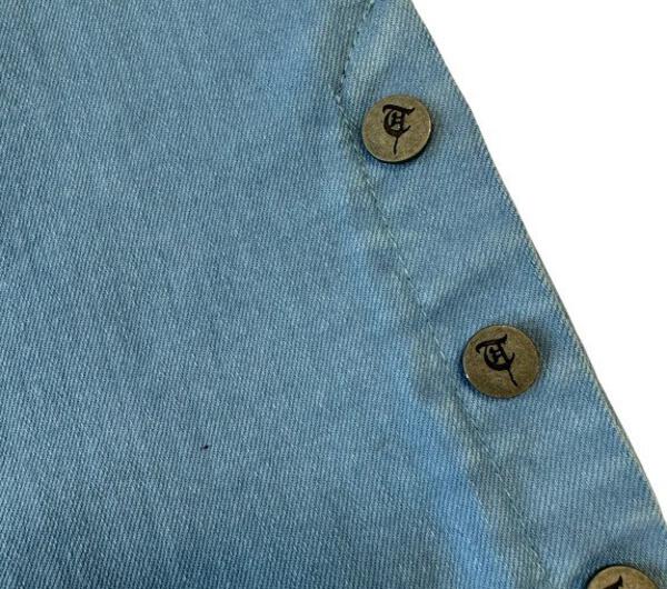Sale "BUTTON FLY" Blue Stacked Jeans