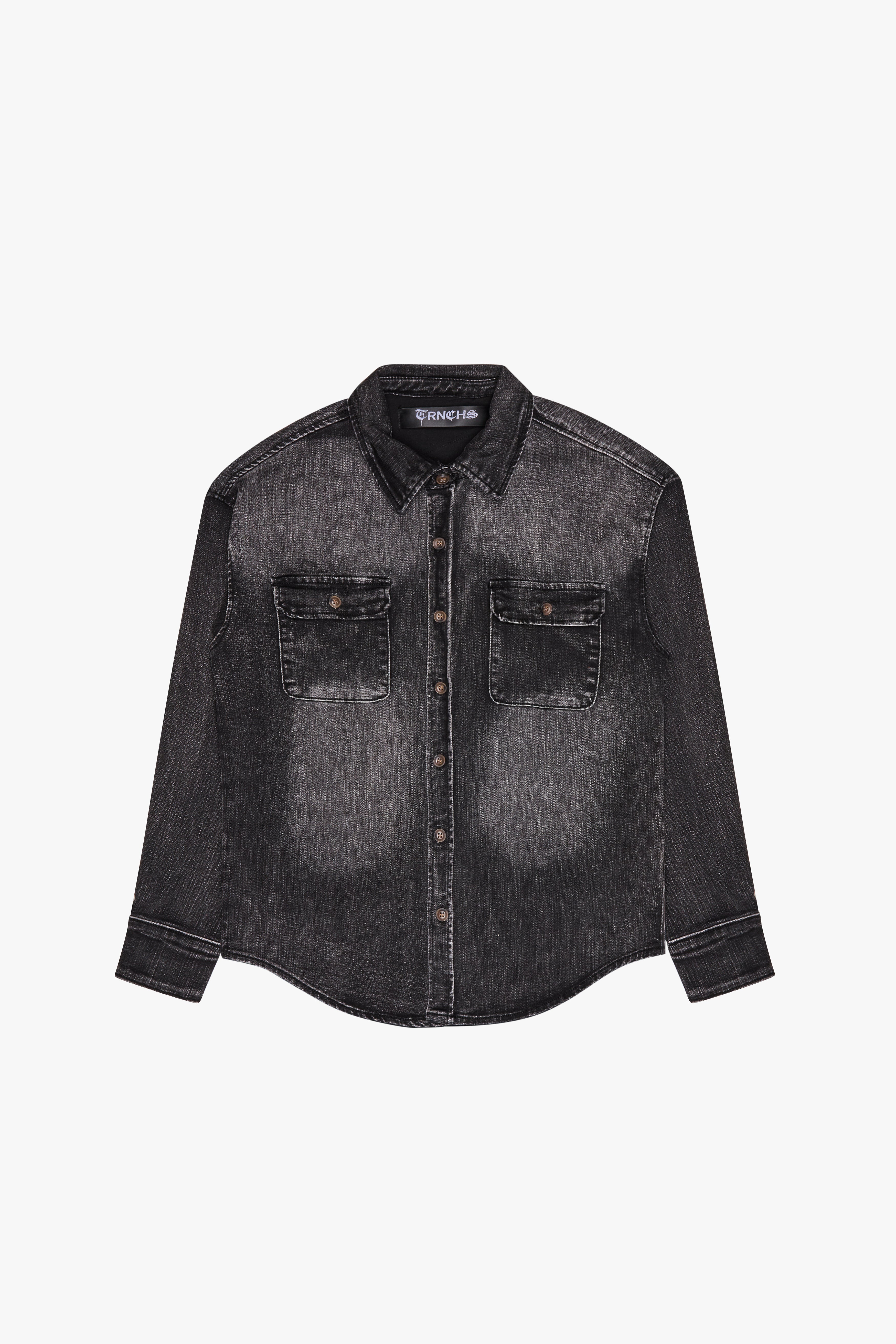 Sale "ABU FARAH" Gray Black Wash Denim Jacket