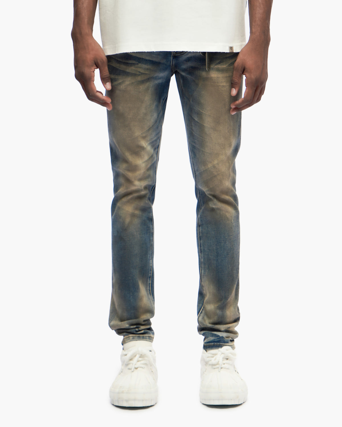 Monarch Dark Blue Dirty Wash Skinny Fit Jeans
