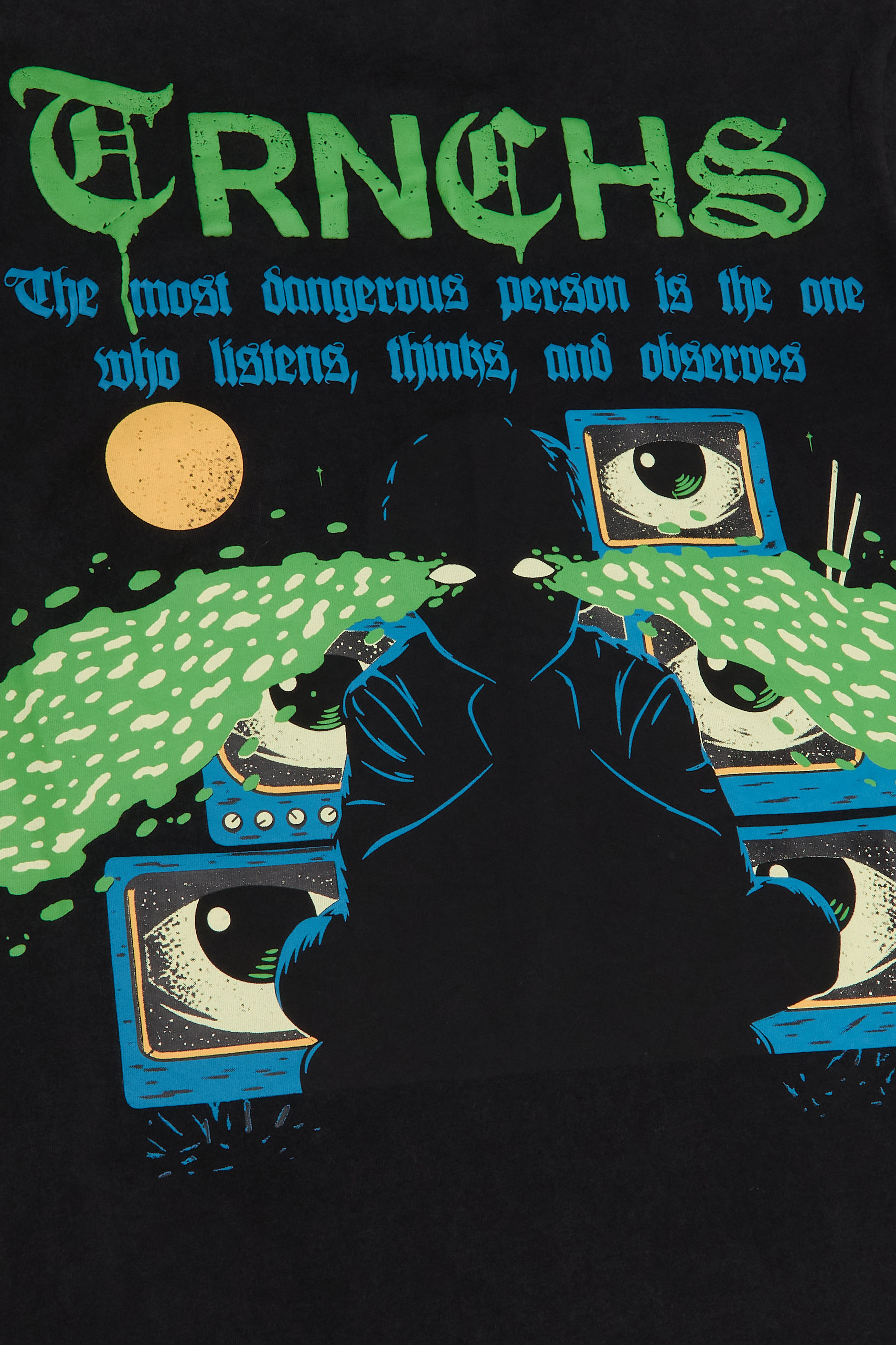 Sale "OBSERVES" Vintage Black Tee