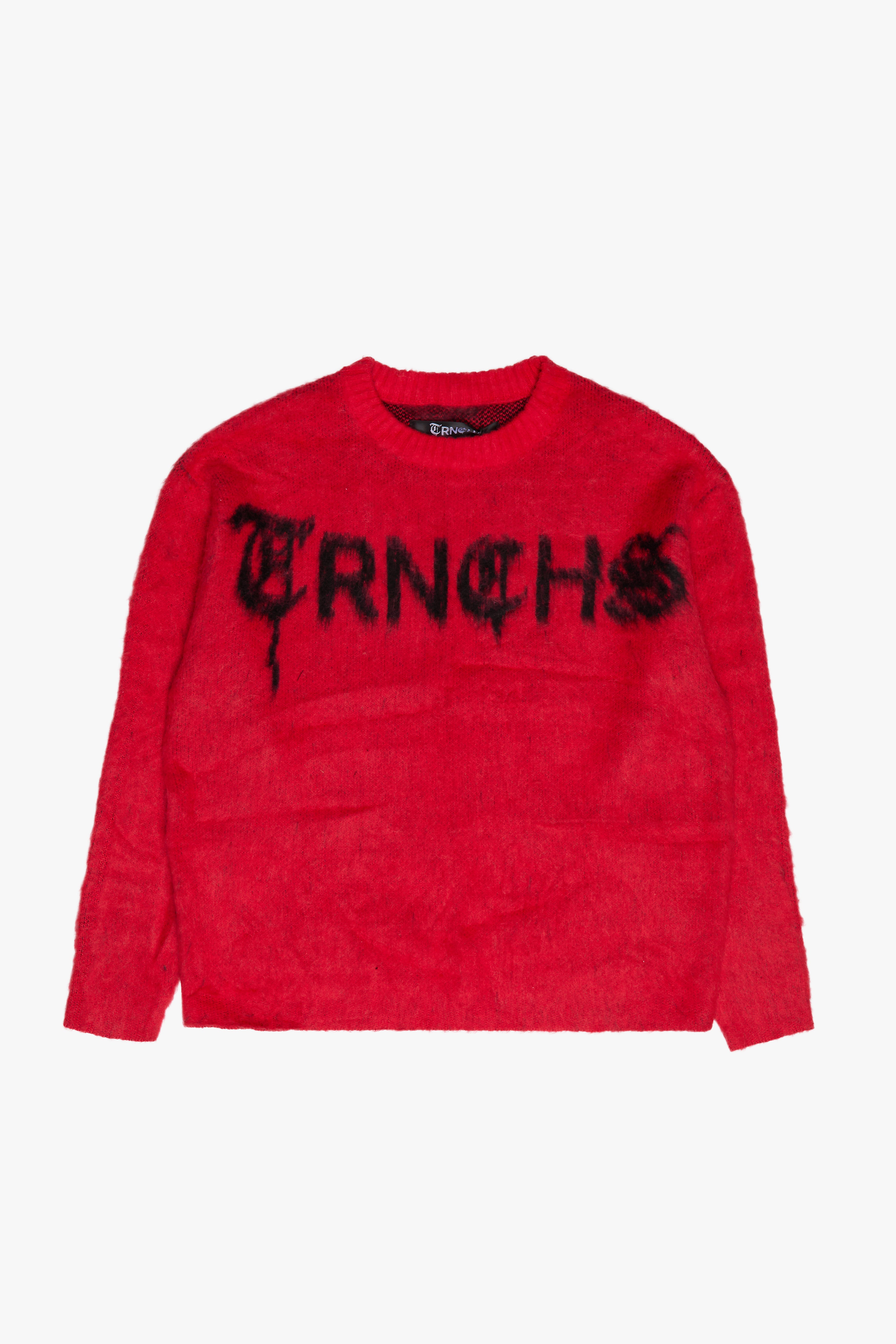 Sale "MOHAIR BLEND" Red/Black Logo Sweater