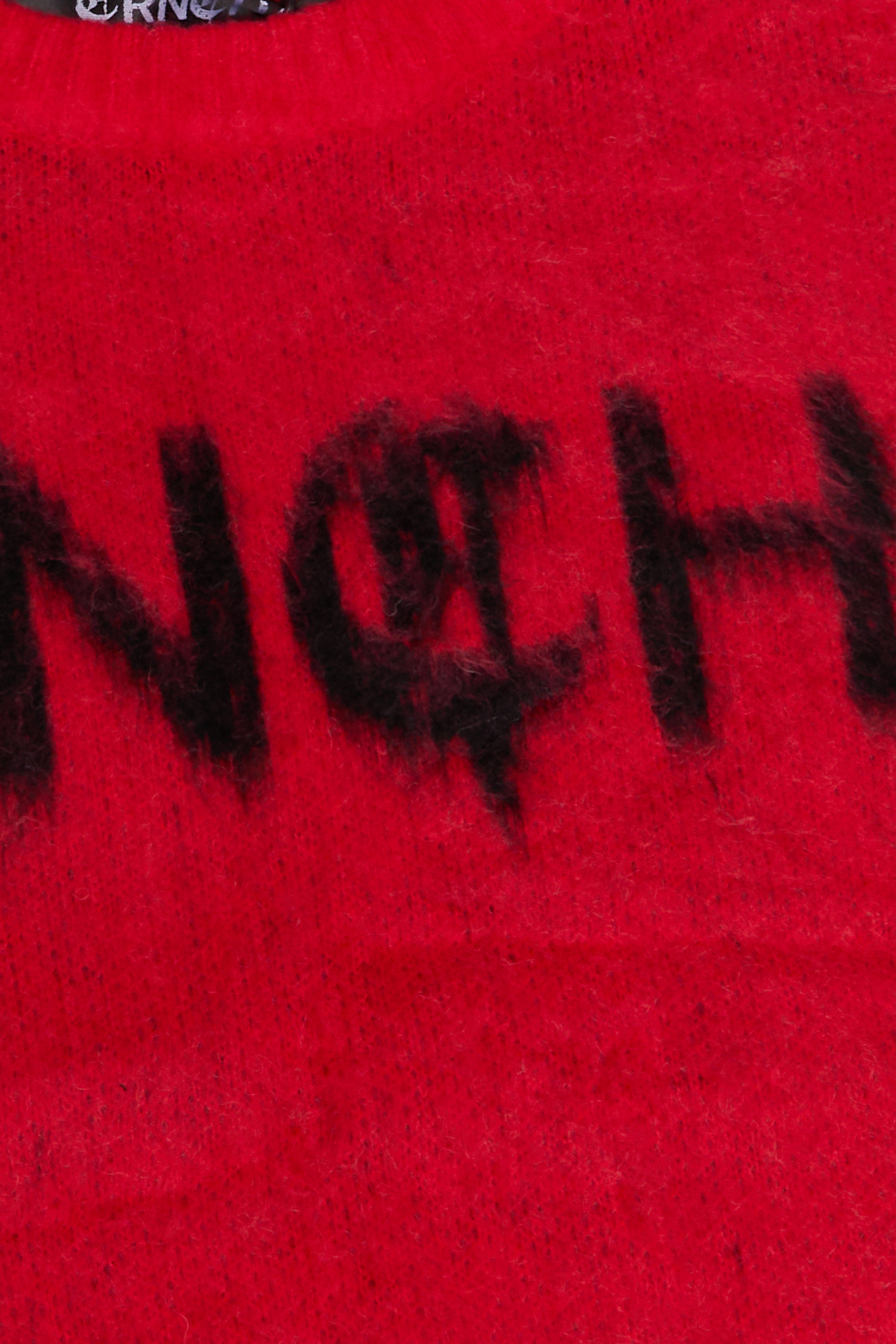 Sale "MOHAIR BLEND" Red/Black Logo Sweater