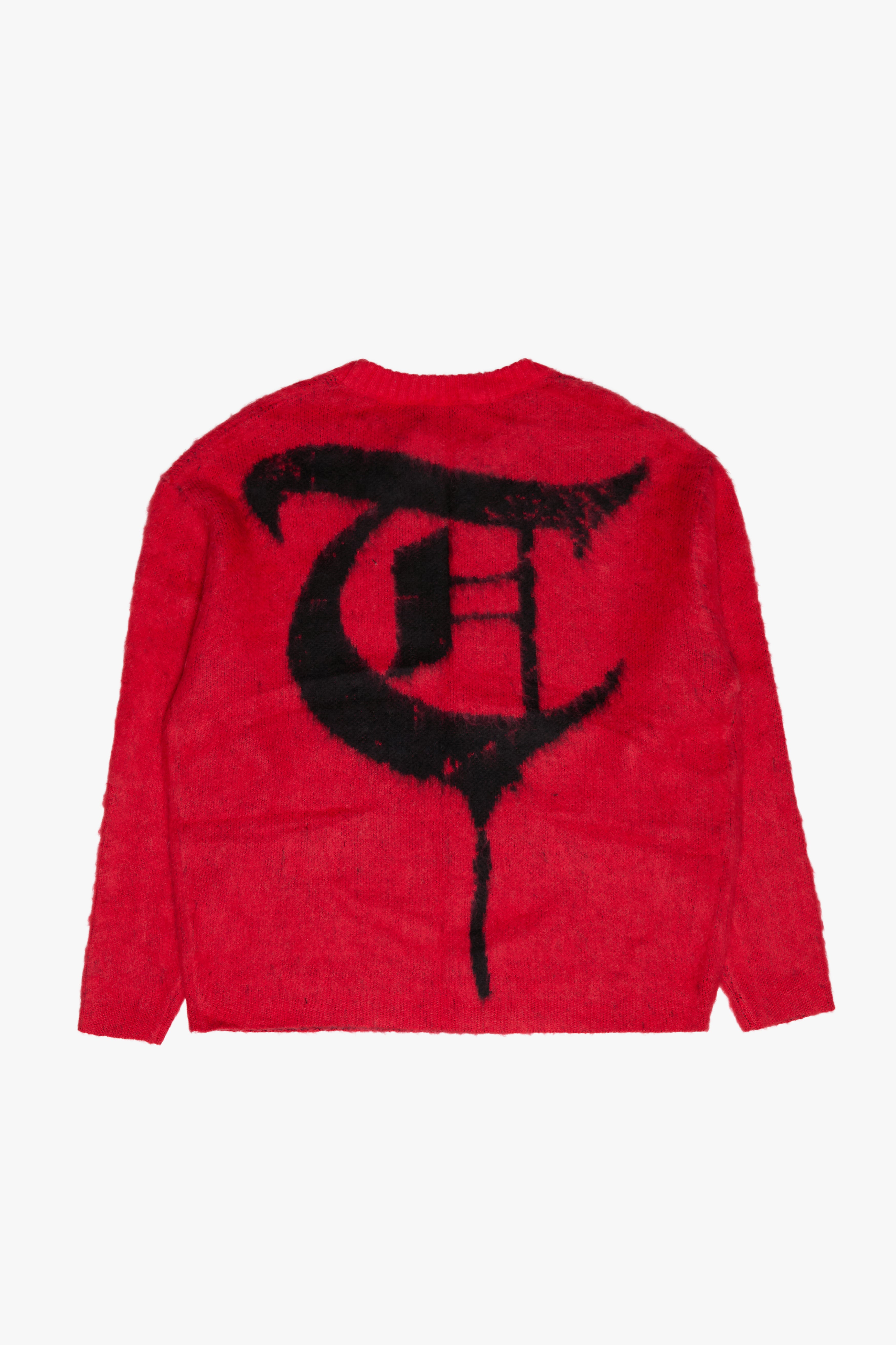 Sale "MOHAIR BLEND" Red/Black Logo Sweater