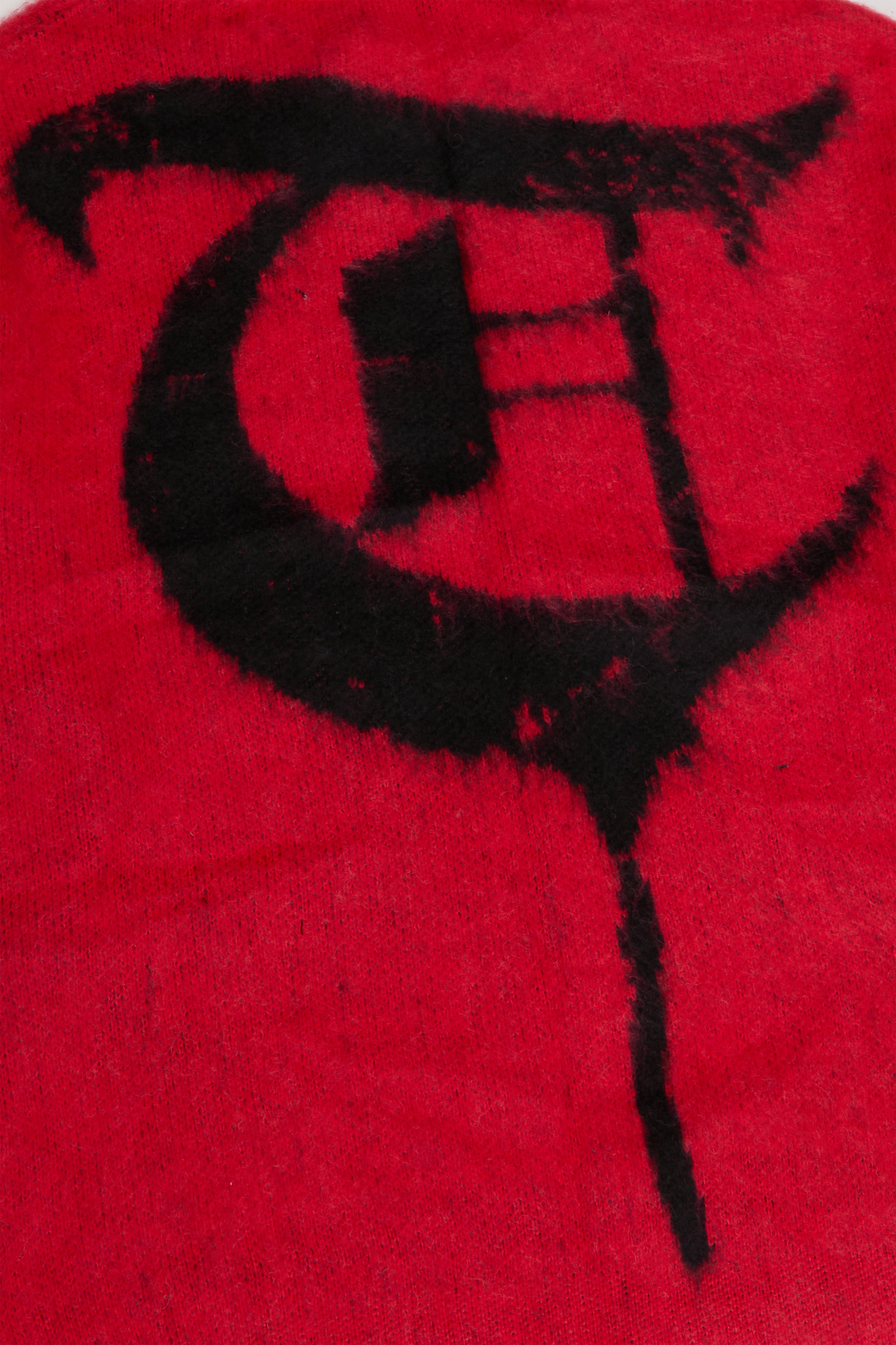 Sale "MOHAIR BLEND" Red/Black Logo Sweater
