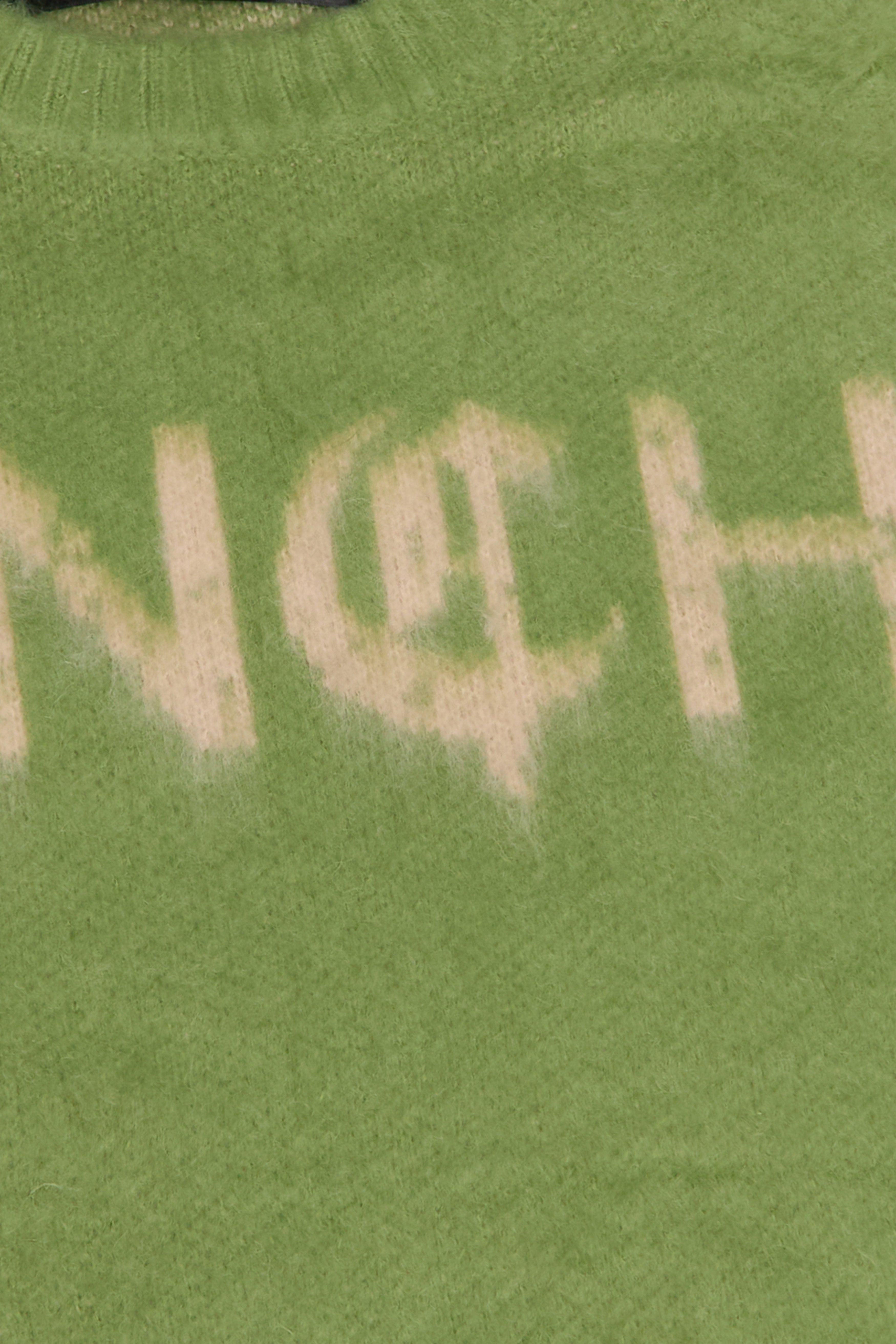 "MOHAIR SWEATER"Green/Oatmeal Logo Sweater