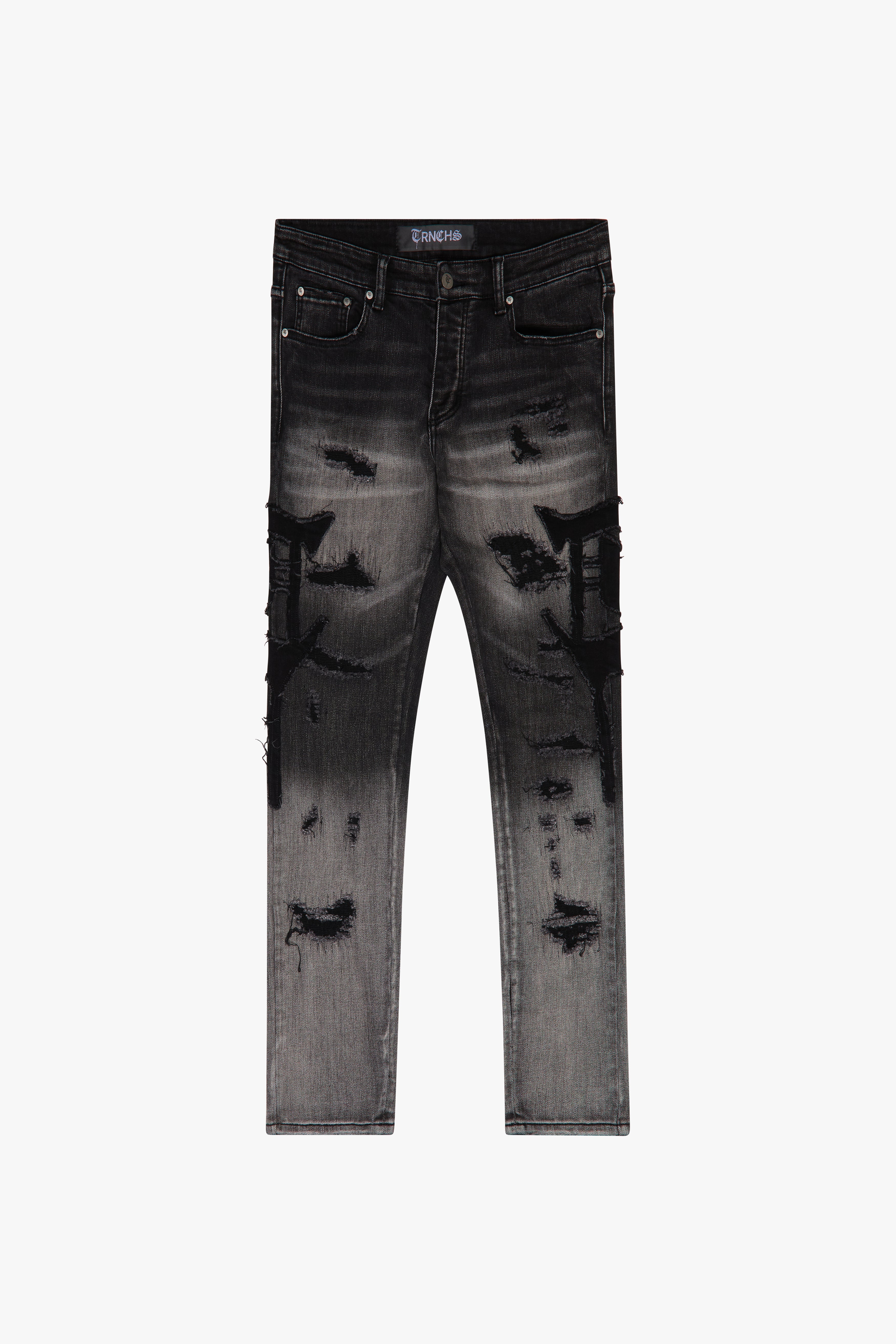 Sale "QUDS" Gray Wash Skinny Denim