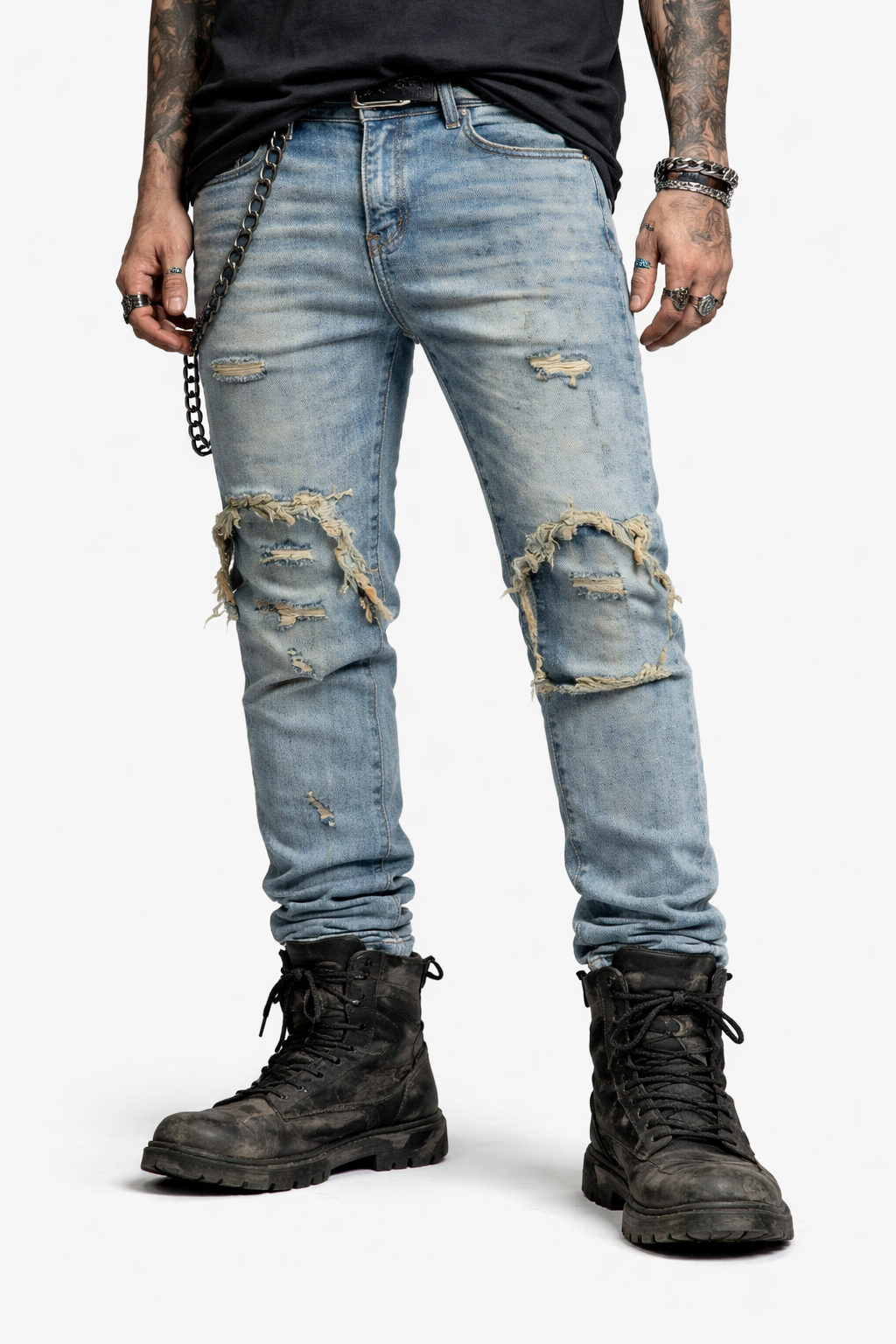 Denim skinny délavé clair « TA'IZZ »