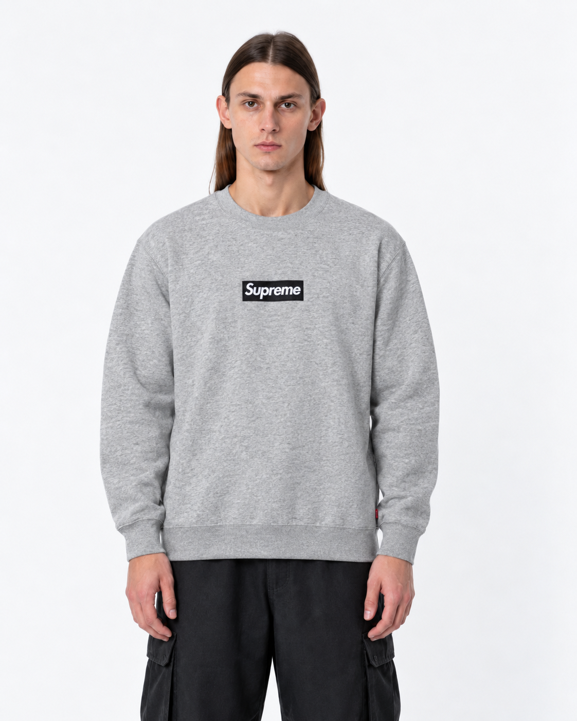 Supreme Box Logo Crewneck – Heather Grey