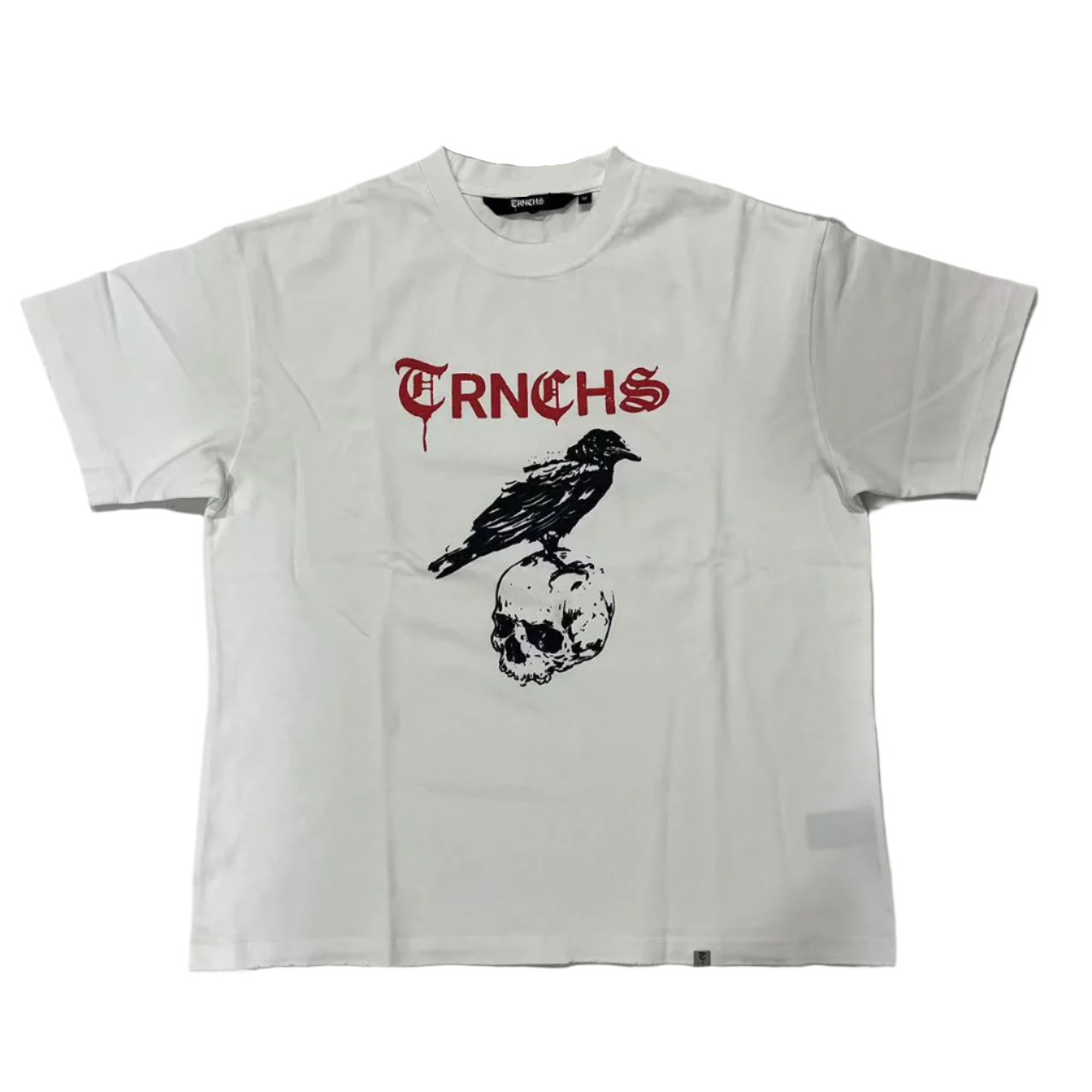 "BLACK RAVEN & SKULL" White Tee