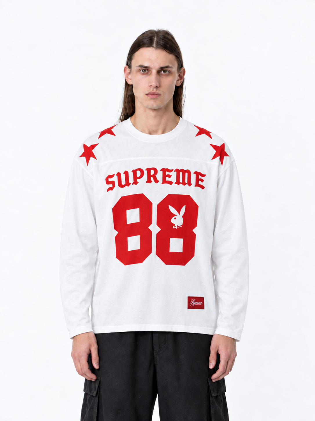 Supreme x Playboy Long Sleeve Football Top - White