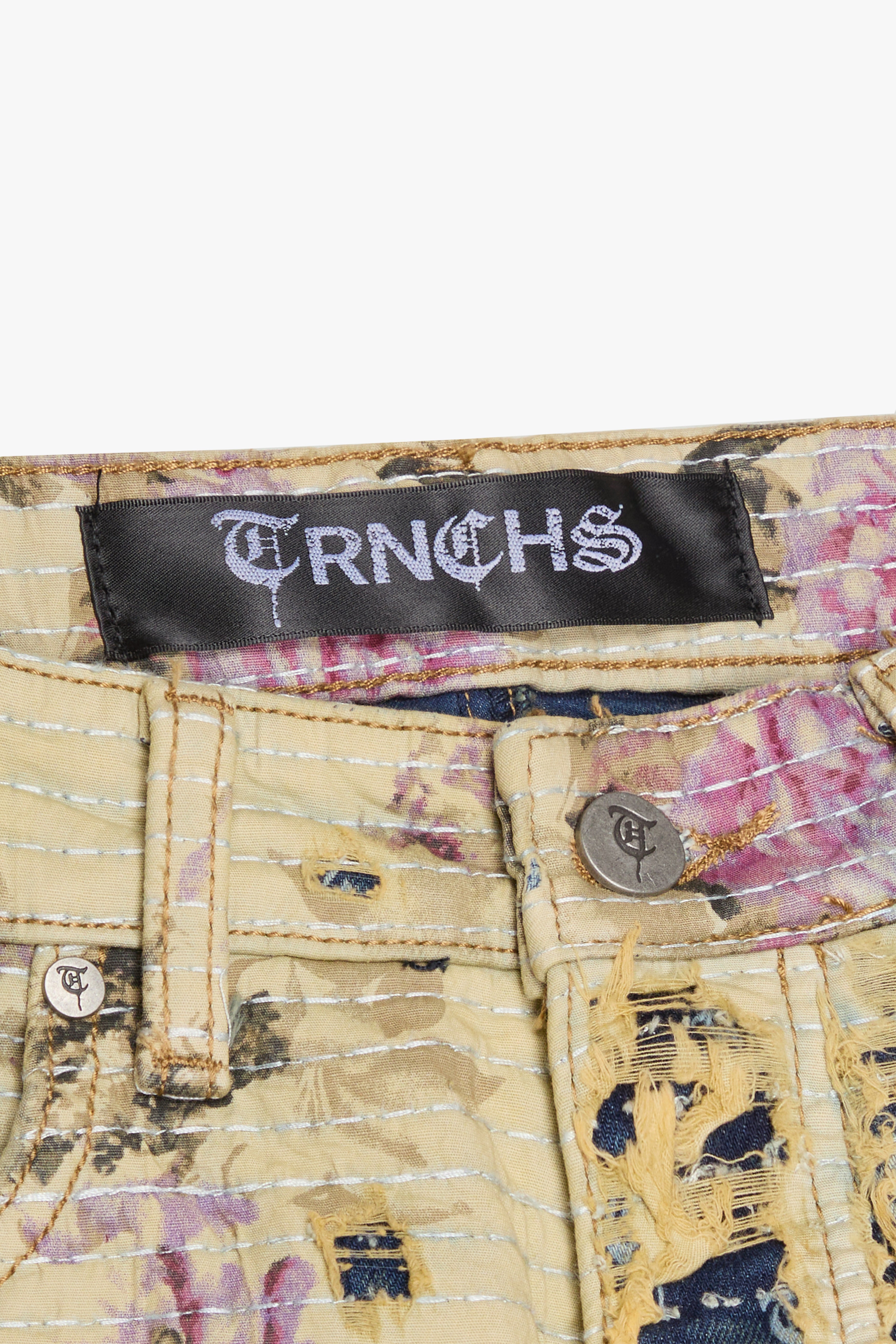 Sale "THE GARDENER" Stacked Blue/Yellow Jeans