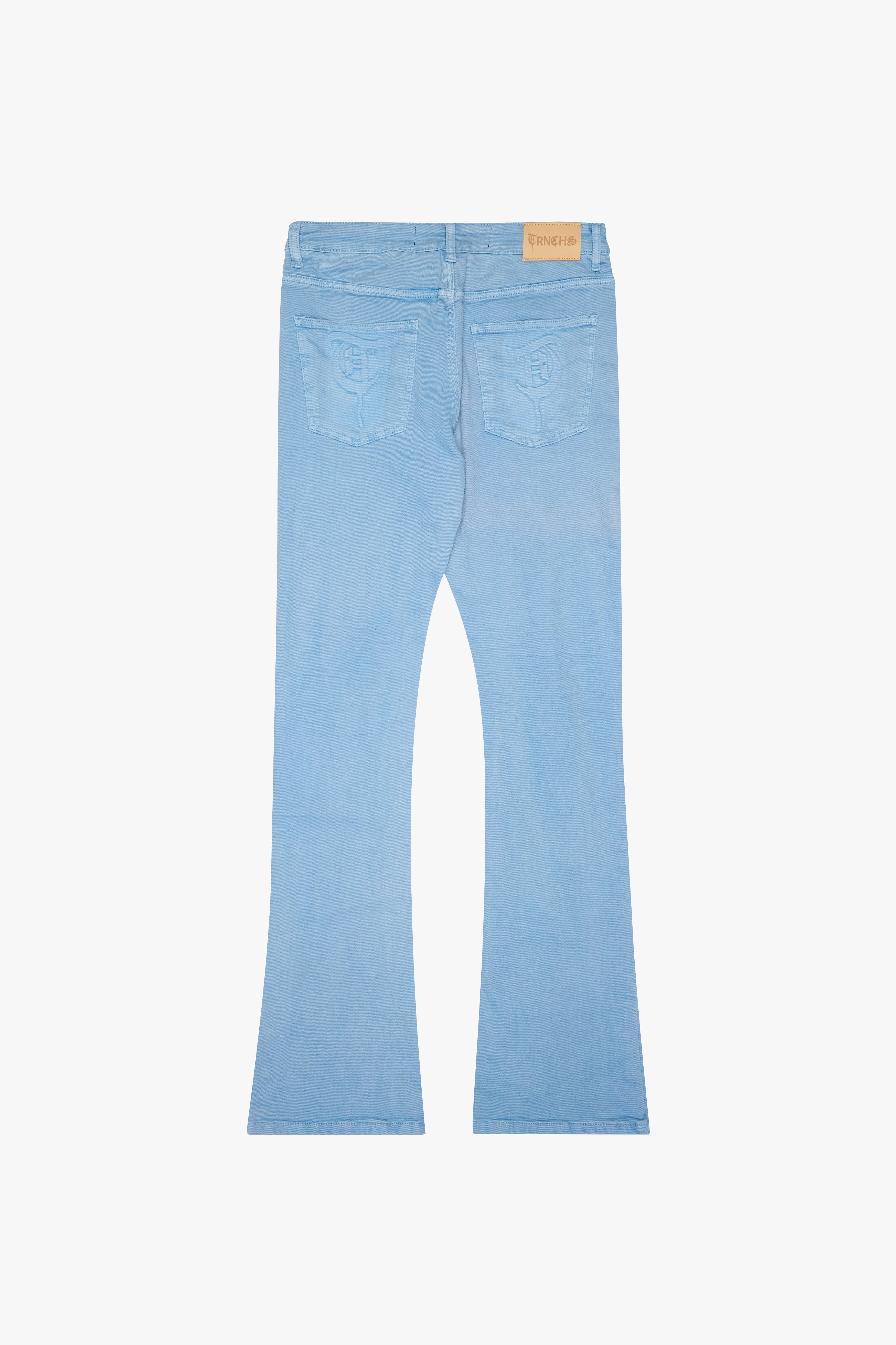 "BUTTON FLY" Blue Stacked Jeans