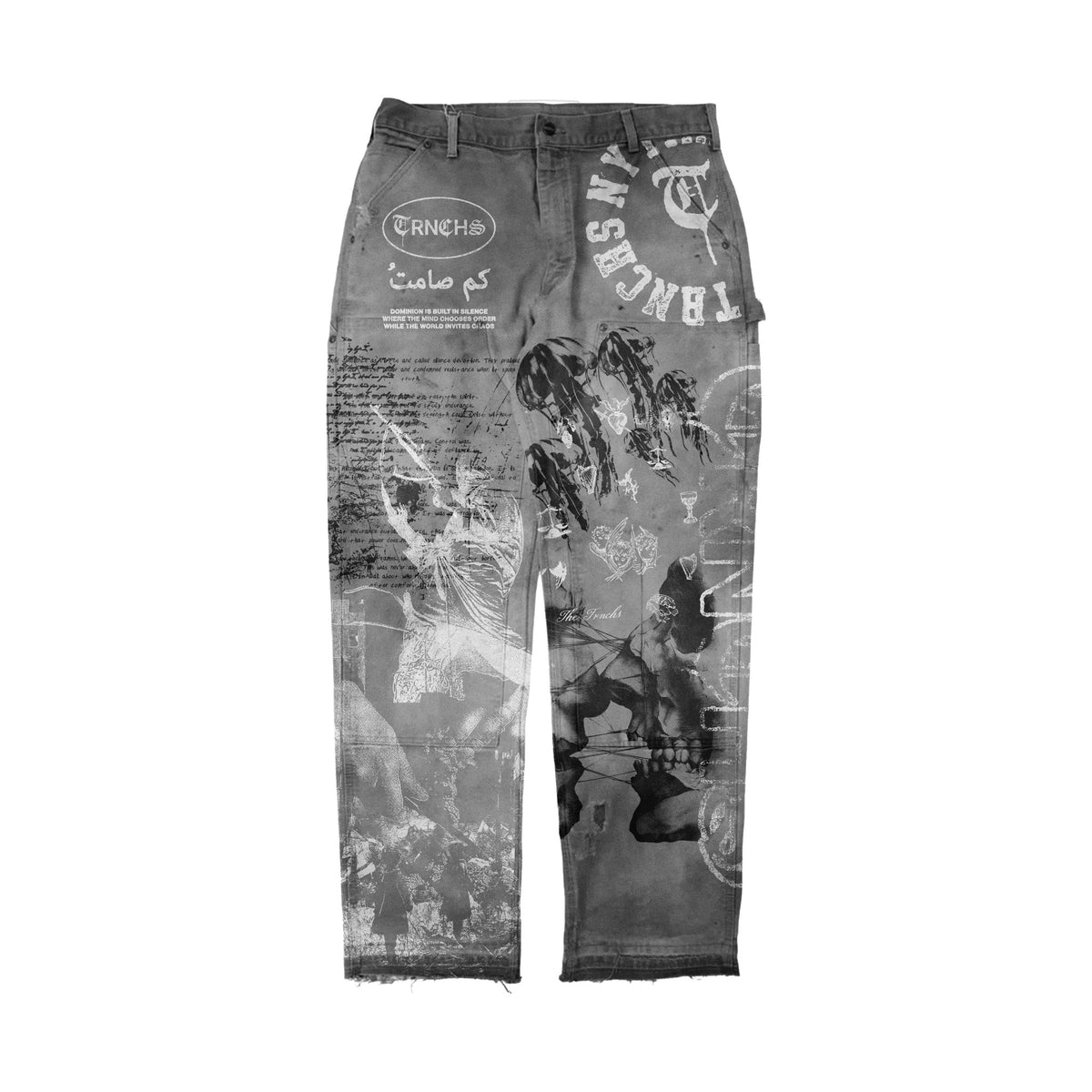 Shadow Rebellion Vintage Light Grey Straight Fit Jeans