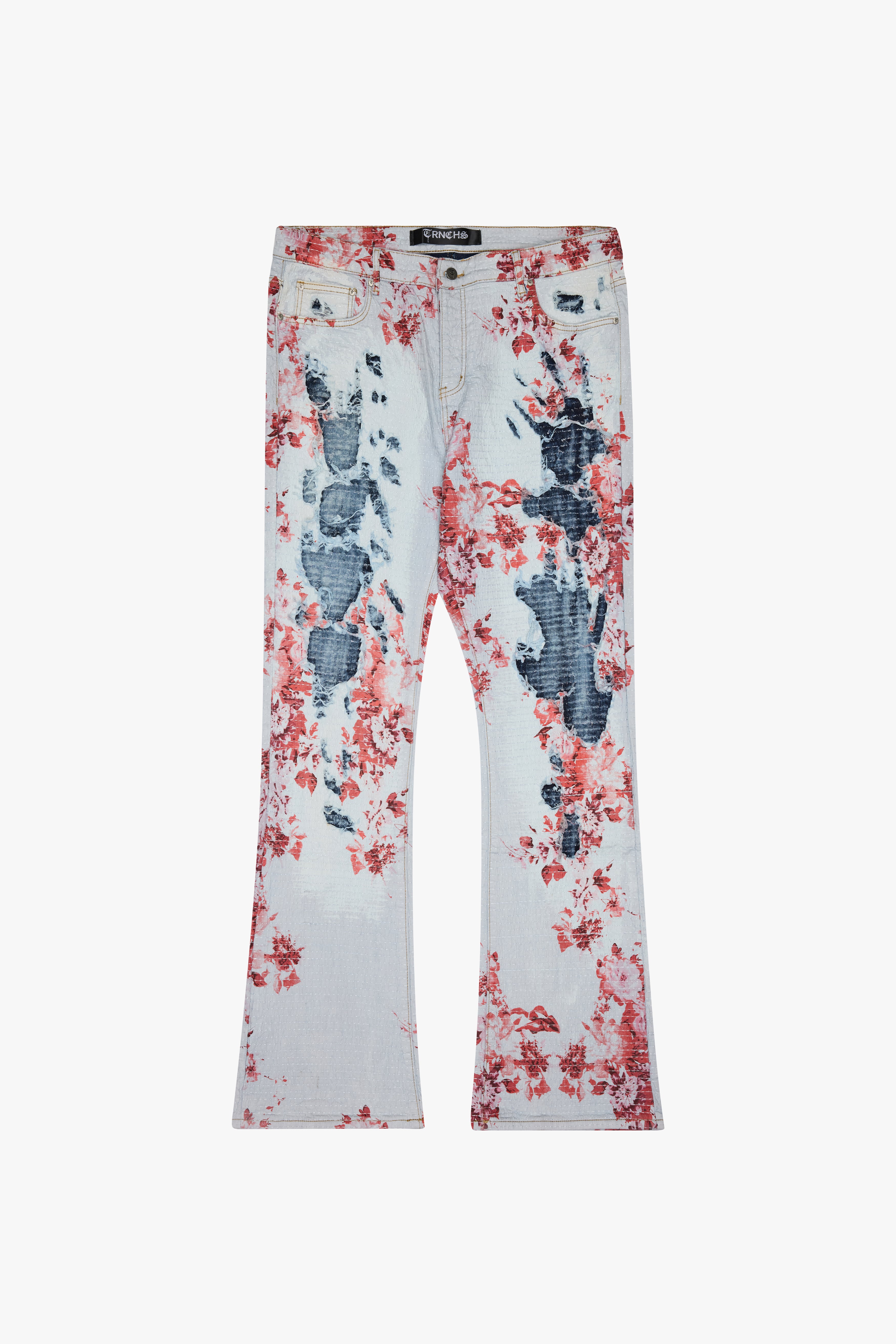 "FLORIDIANS" Red Stacked Jeans