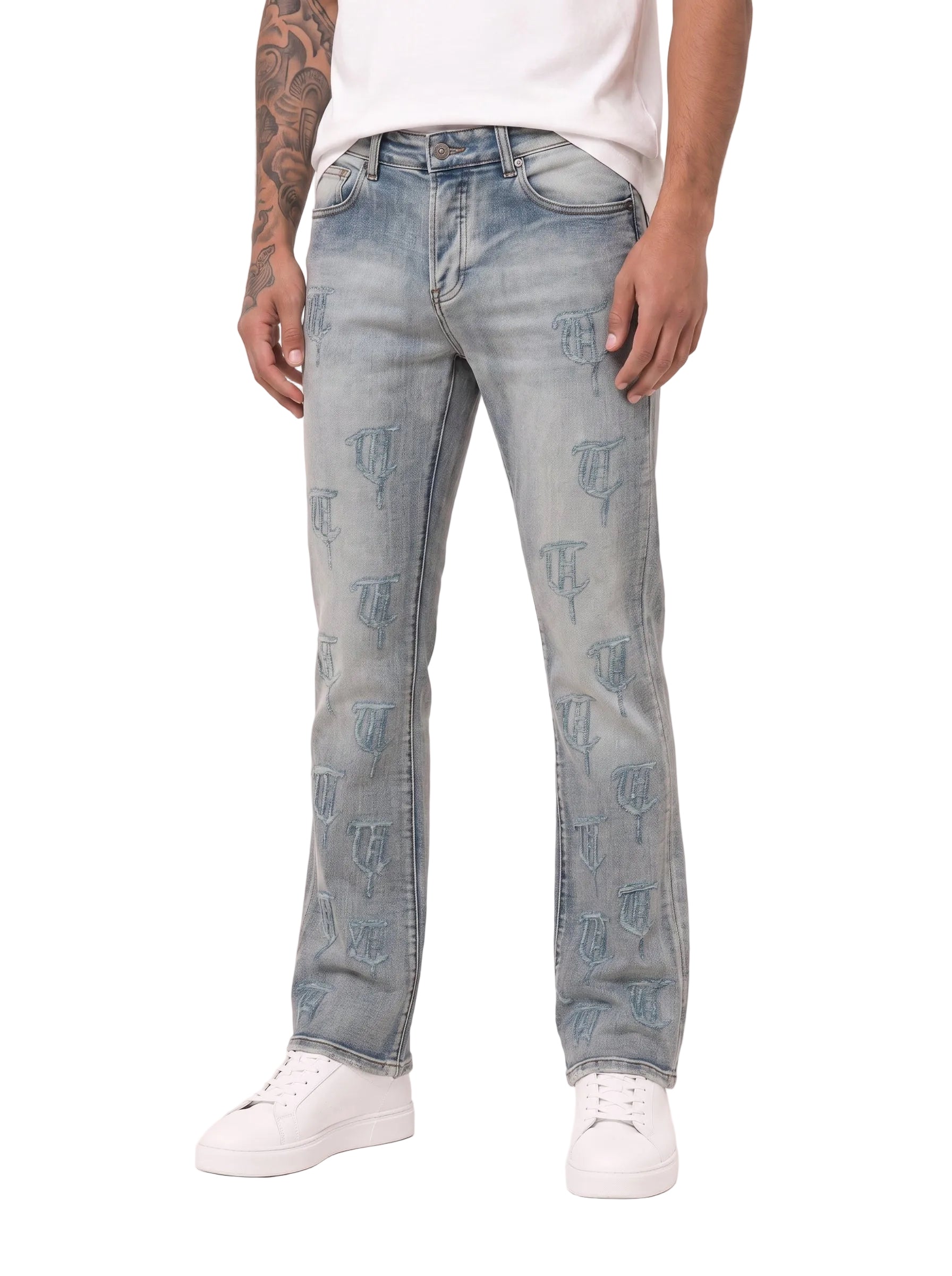 Pantalon en jean bleu clair AMALIA