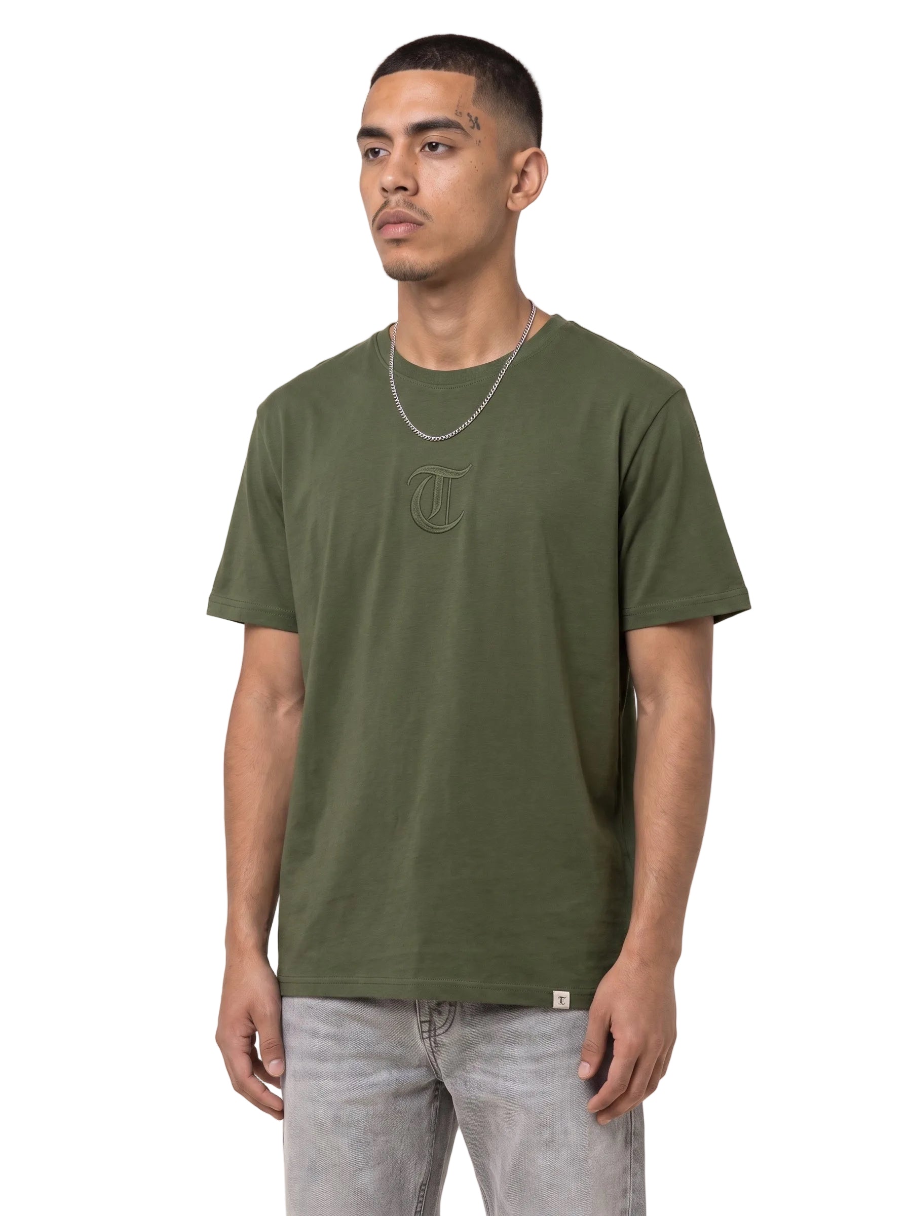 T-shirt basique vert armée foncé 