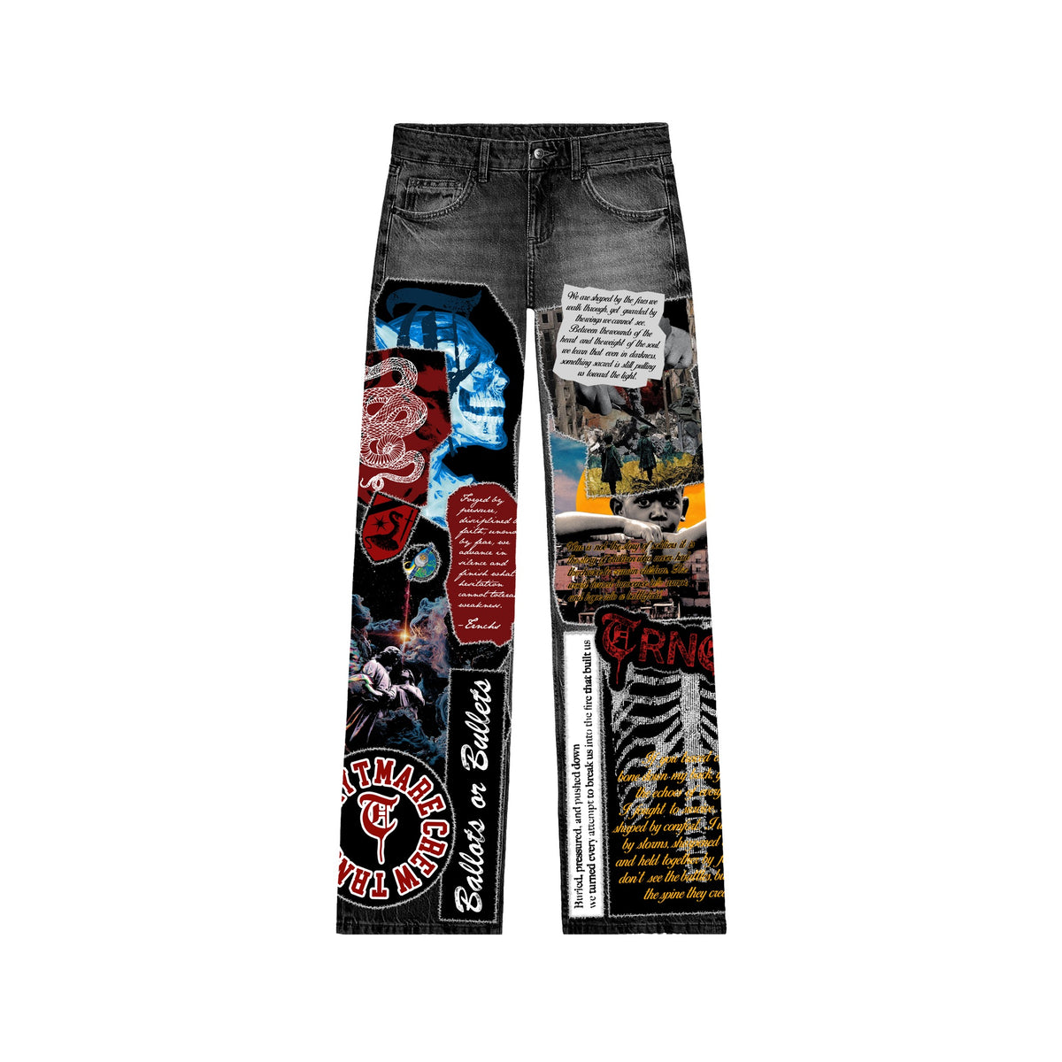 City Of Chaos Black Vintage Wash Skinny Fit Jeans