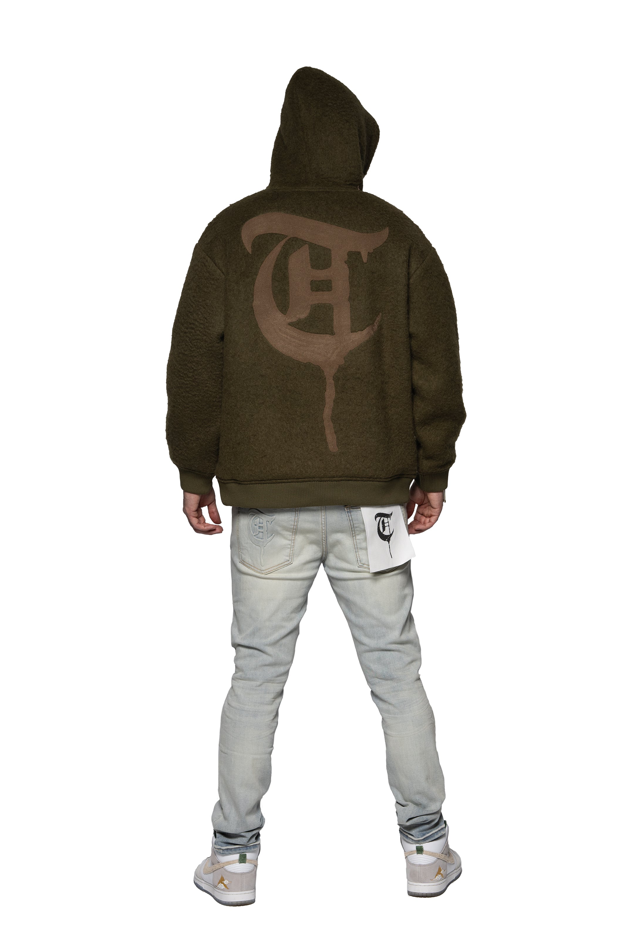Sale "WOLFFUR" Army Green Hoodie