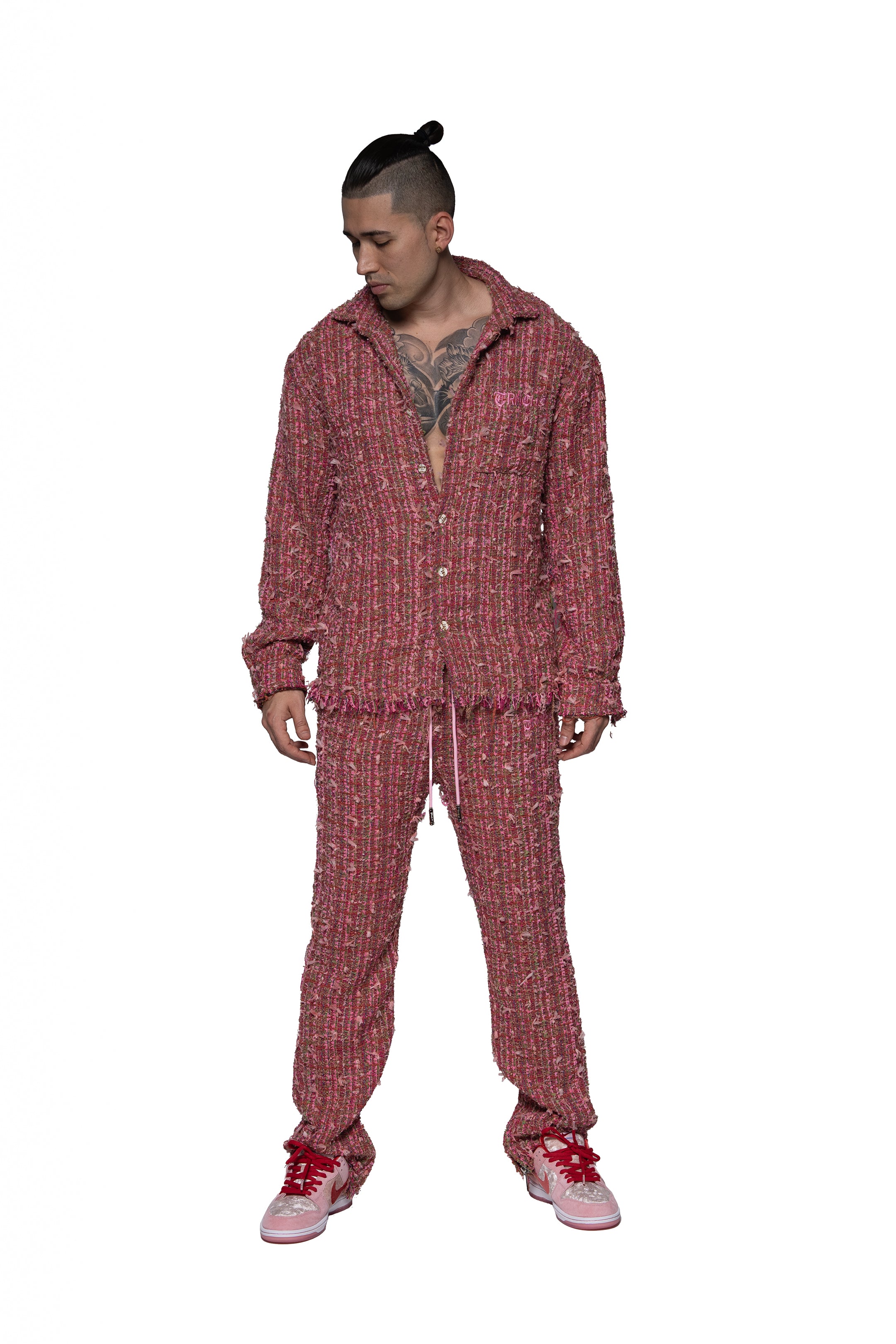 Sale 2PC "UNIQUE CLOTH" Pink Plaid Set