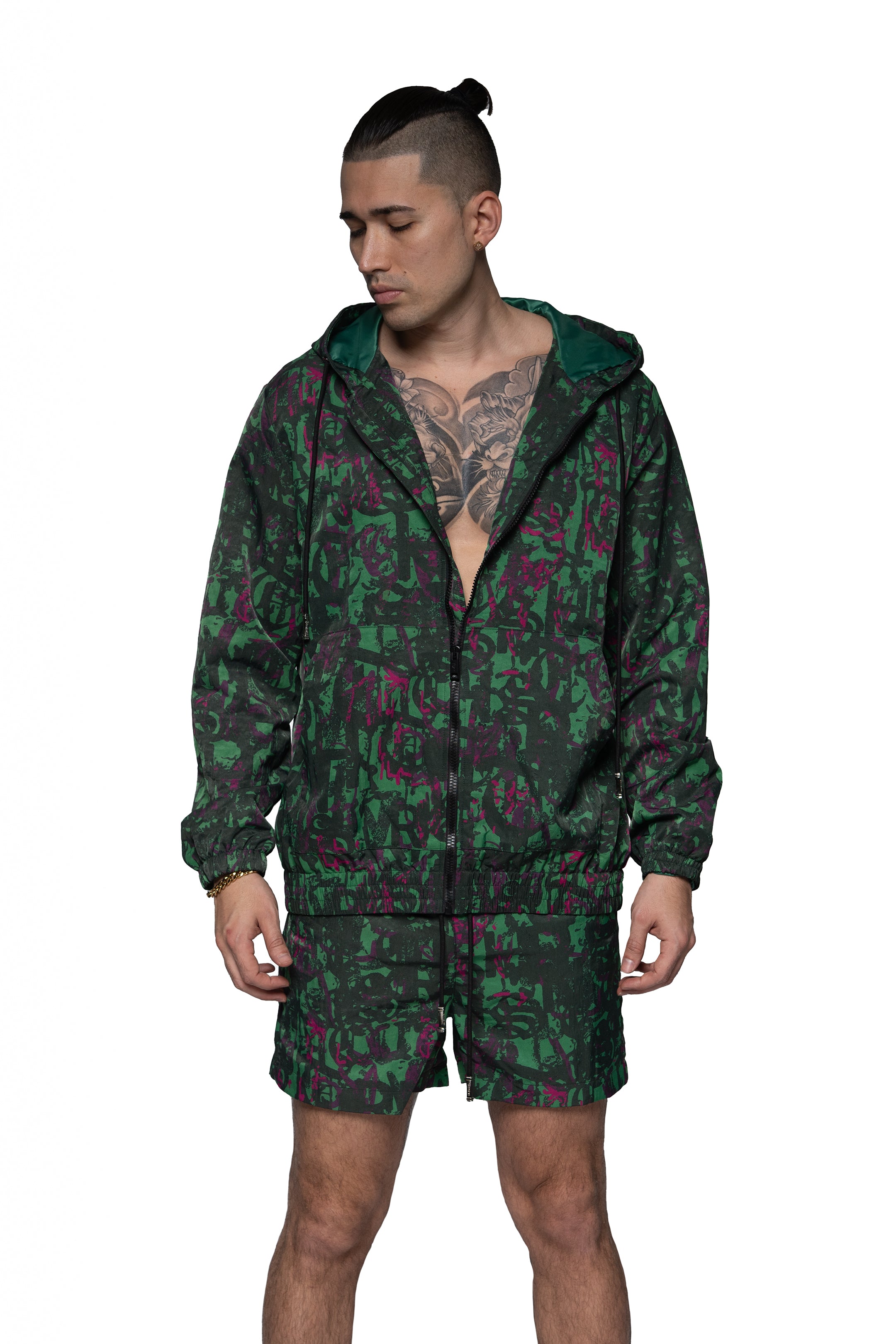 Sale 2PC "UNIFIED TRNCHS" Black/Green Set