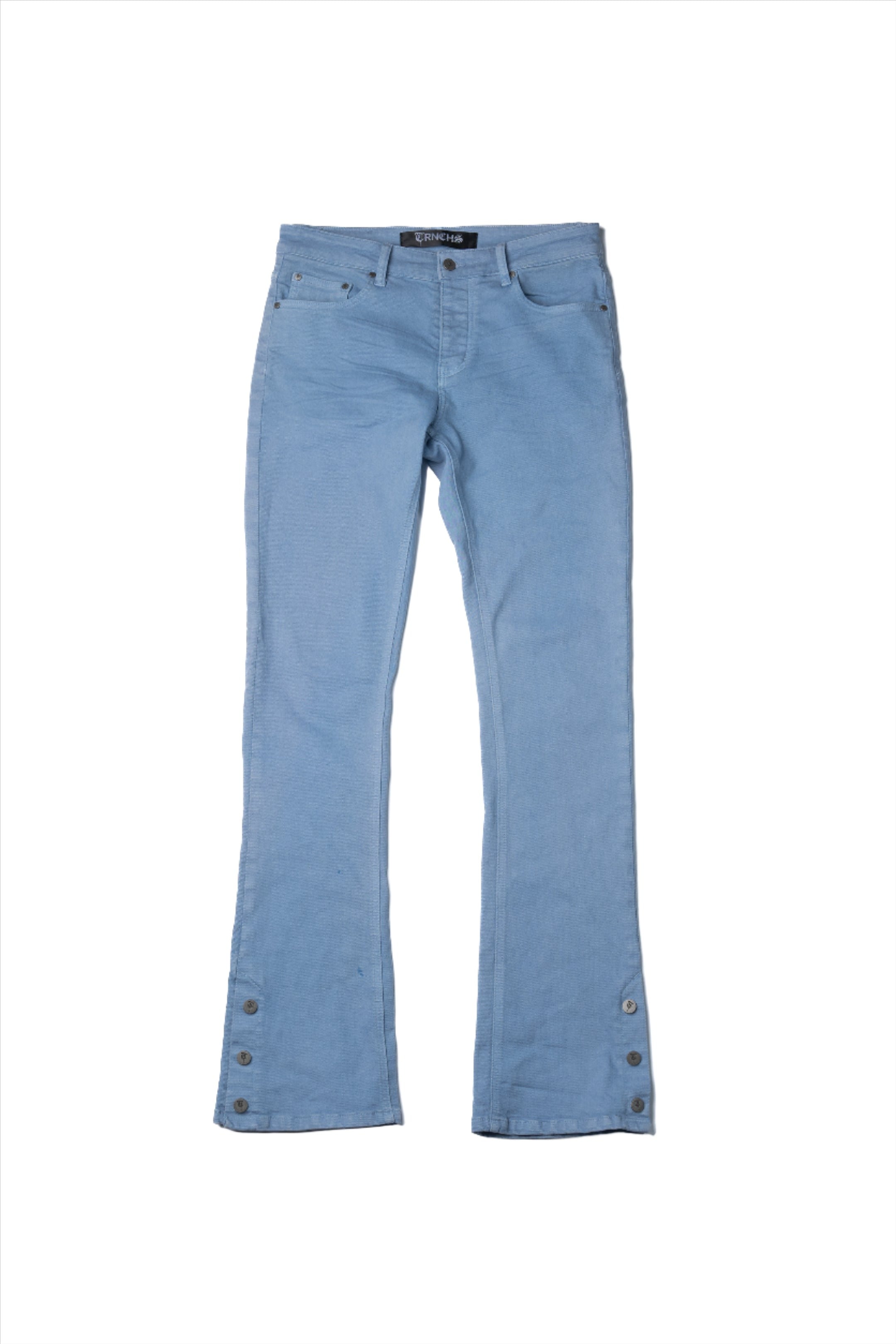 Sale "BUTTON FLY" Blue Stacked Jeans