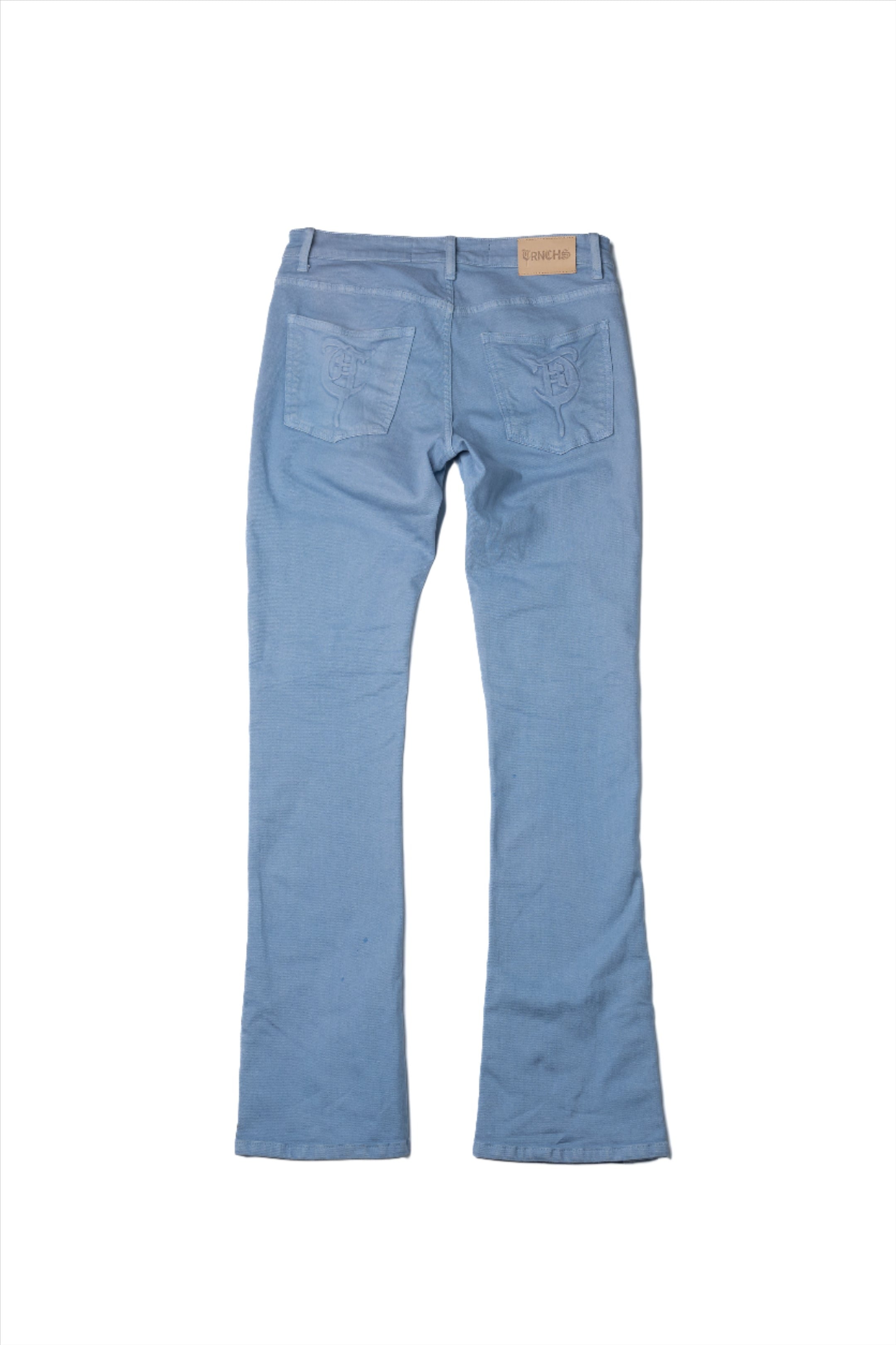 Sale "BUTTON FLY" Blue Stacked Jeans