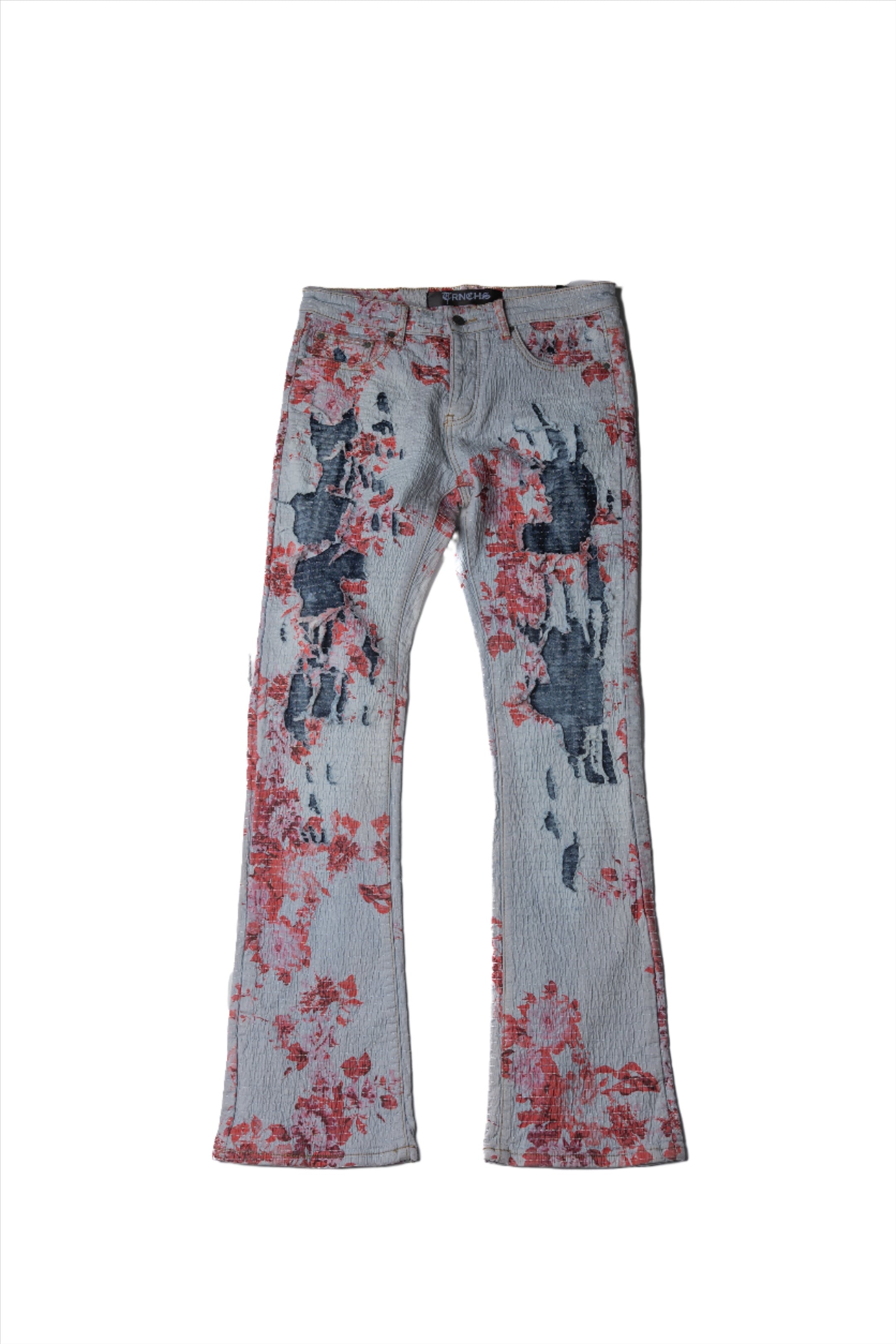 Sale "FLORIDIANS" Red Stacked Jeans