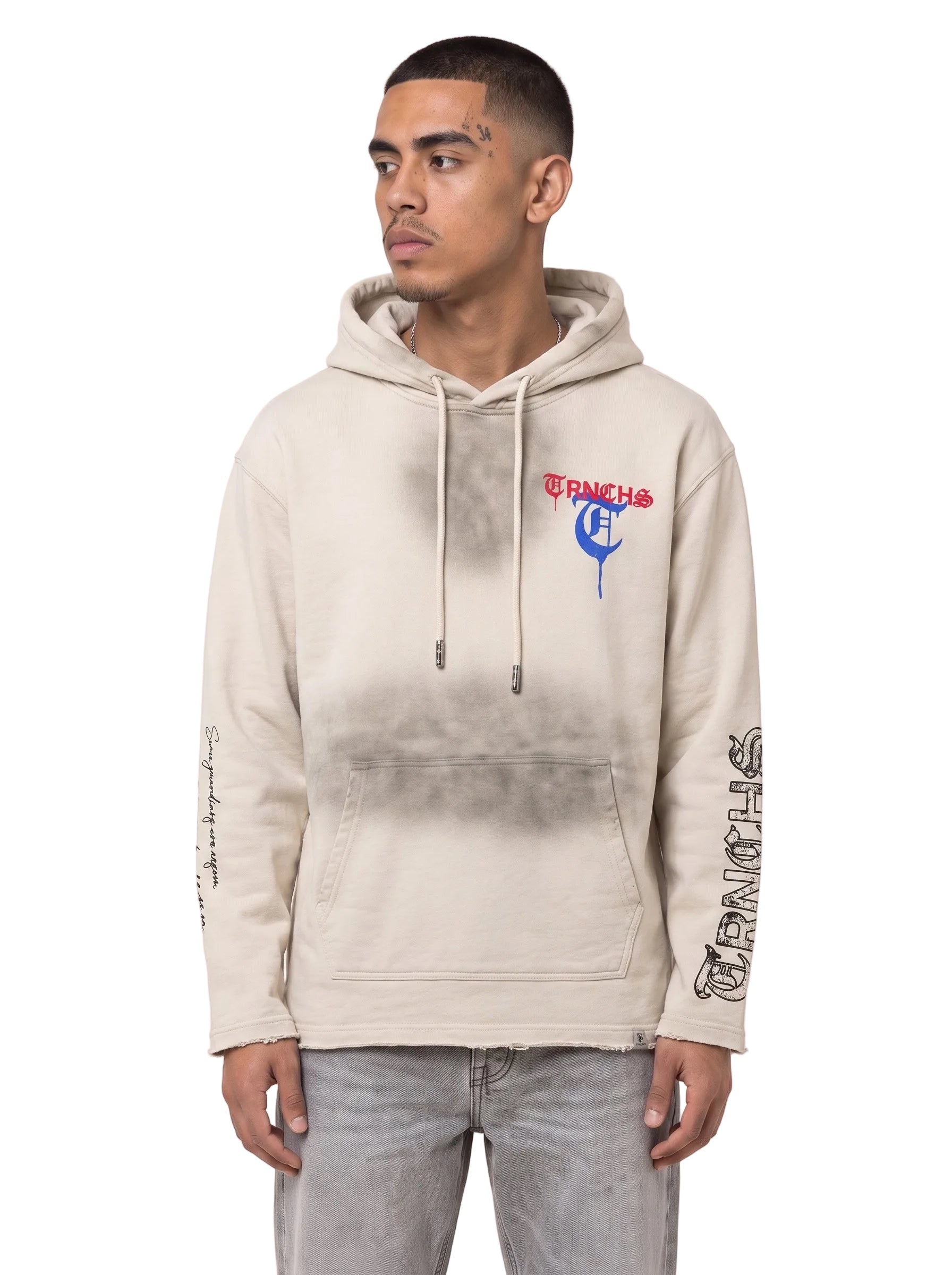 Sweat à capuche blanc GUIDÉ PAR DES FANTÔMES