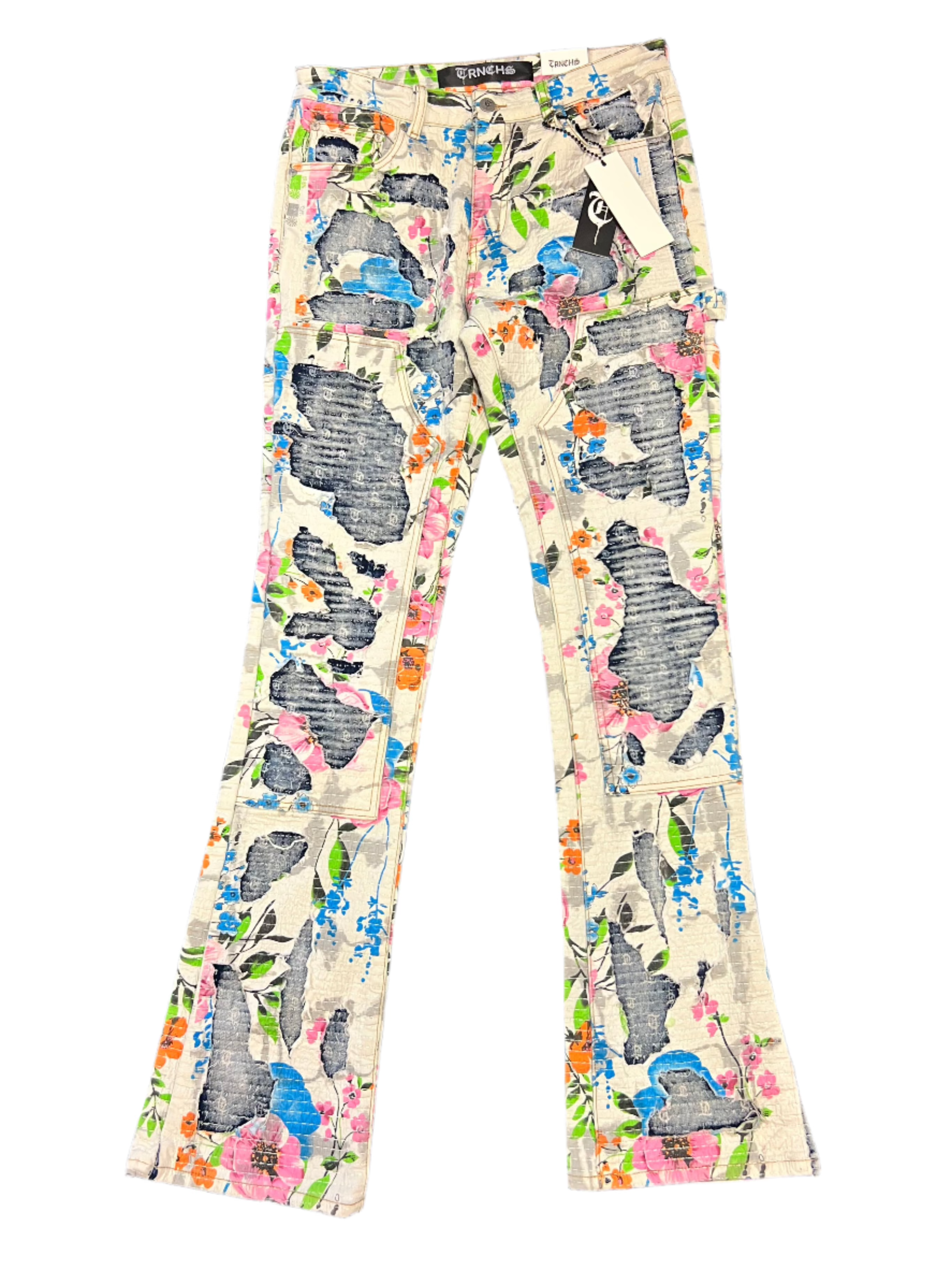 Rahma Floral Distressed Denim