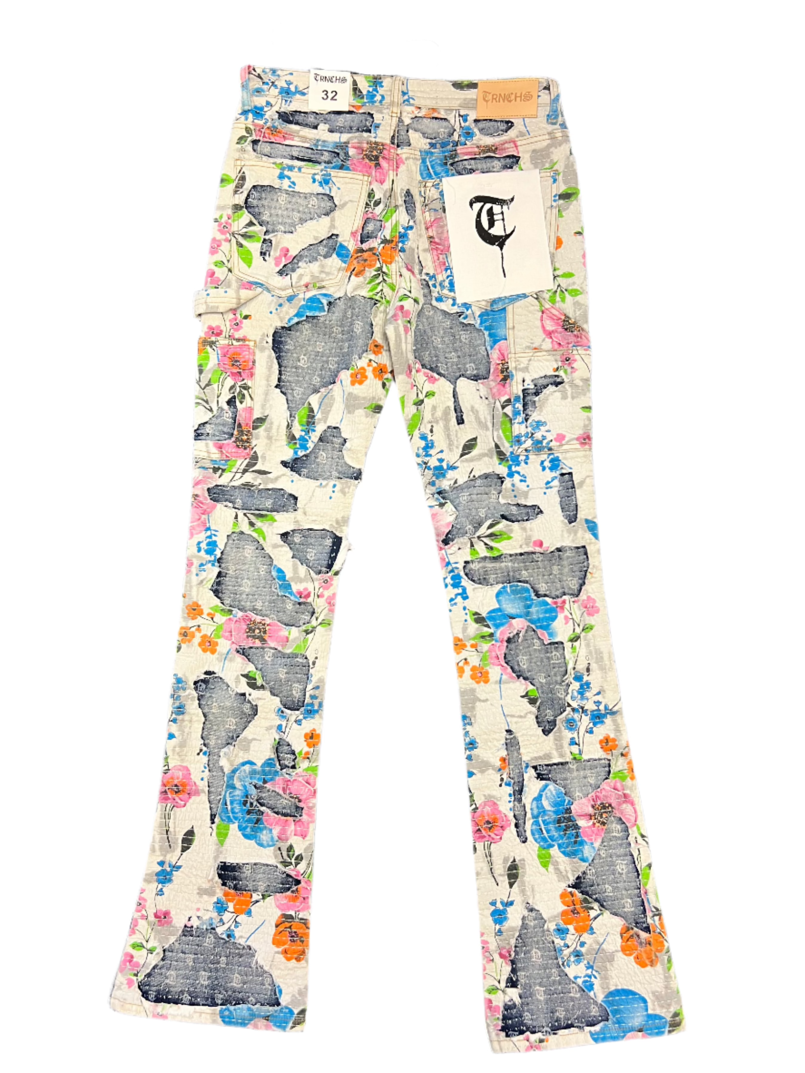 Rahma Floral Distressed Denim