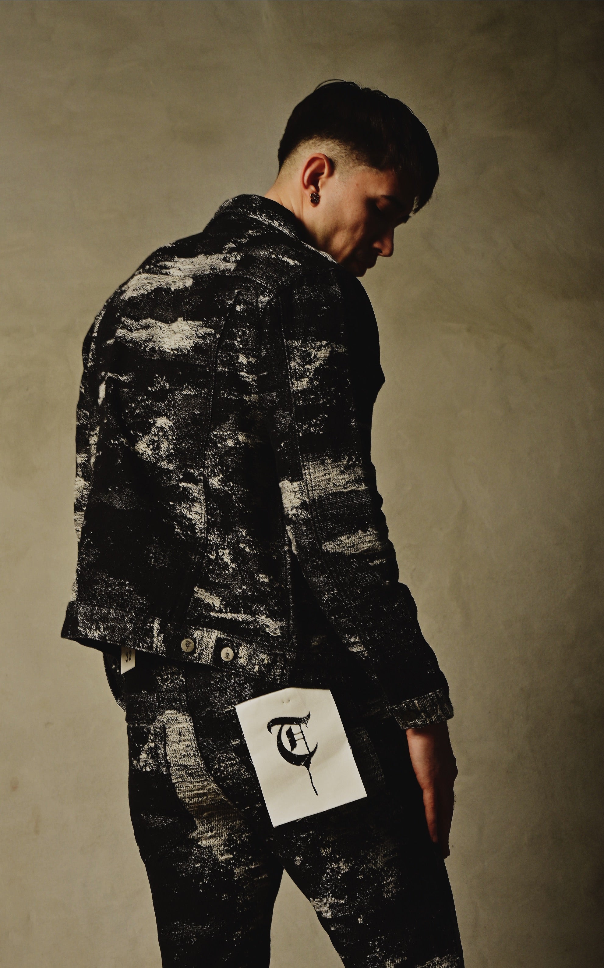 "SAMAH" Tri-Black Wash Denim Jacket