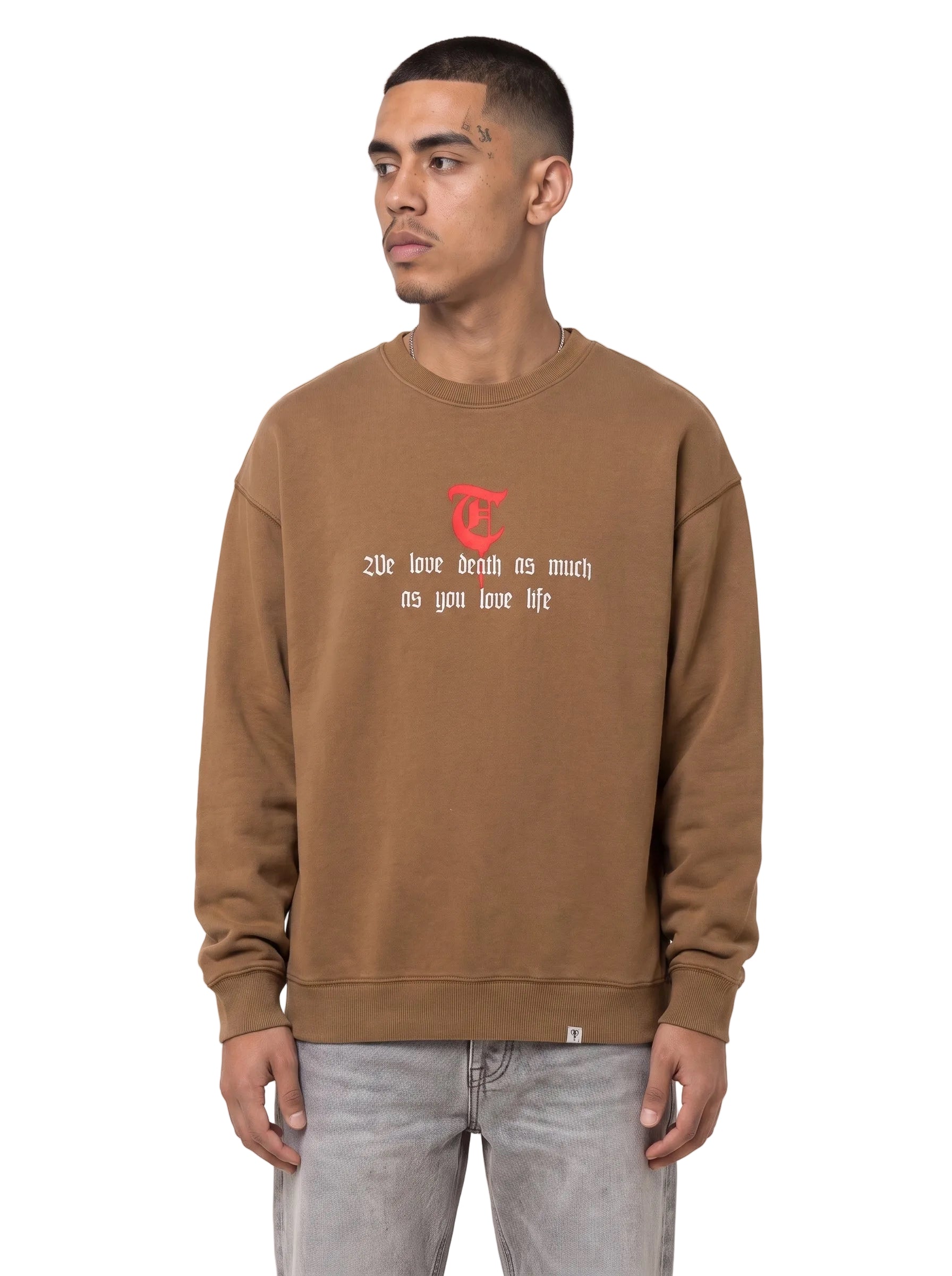 Pull ras du cou moka « KHANDAQ »