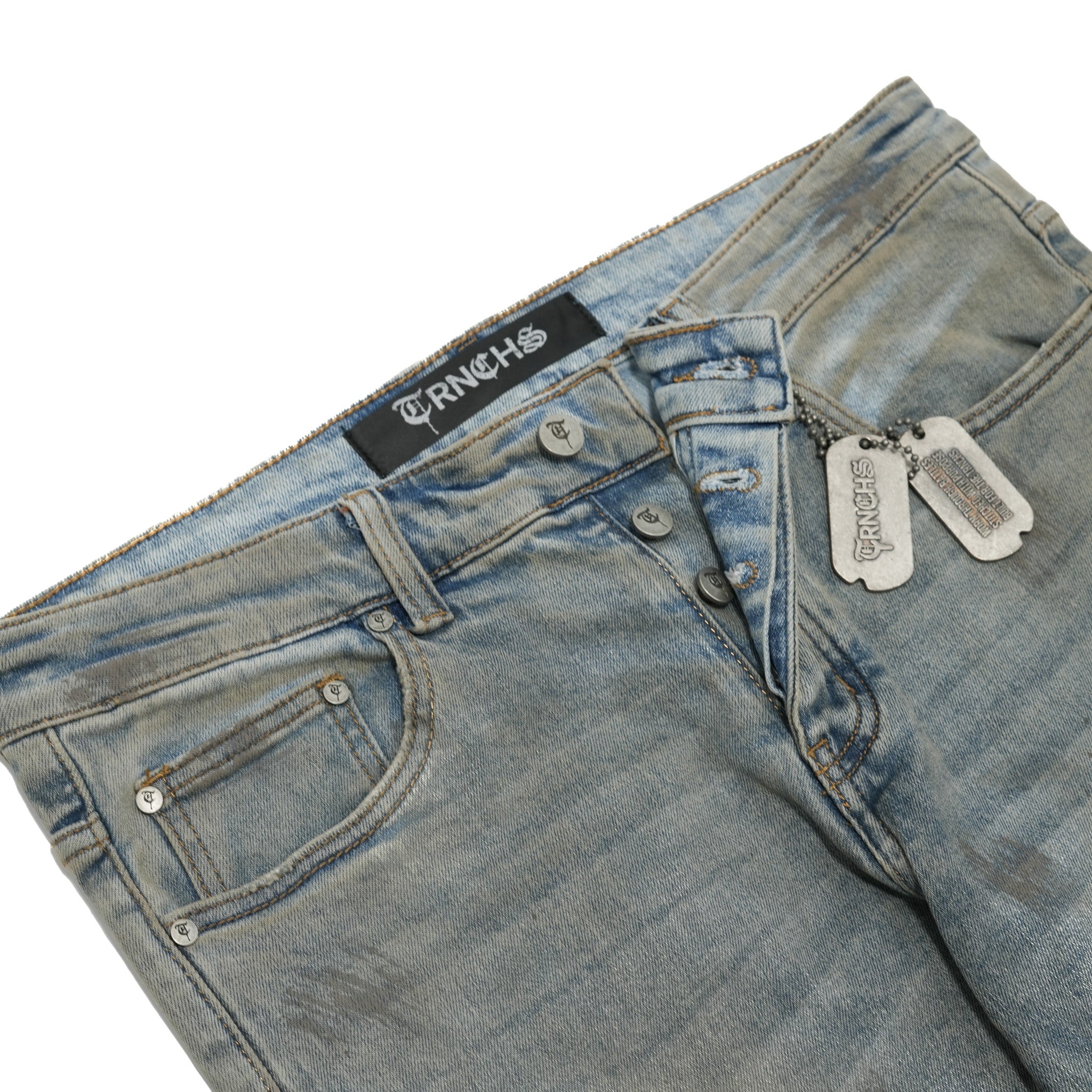 "ASHES" Light Blue Wash Denim