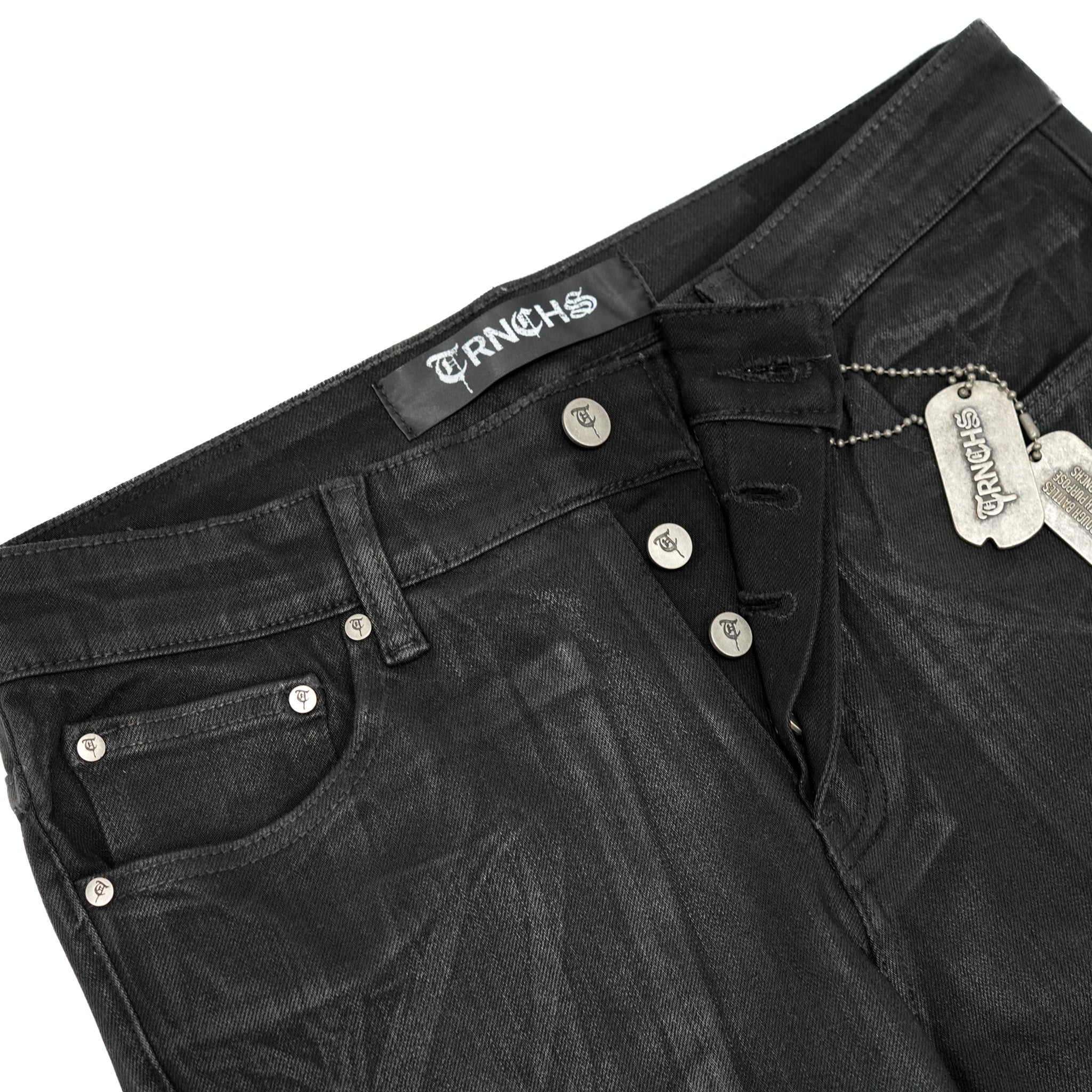 "NIGHT CODE" Black Wash Denim